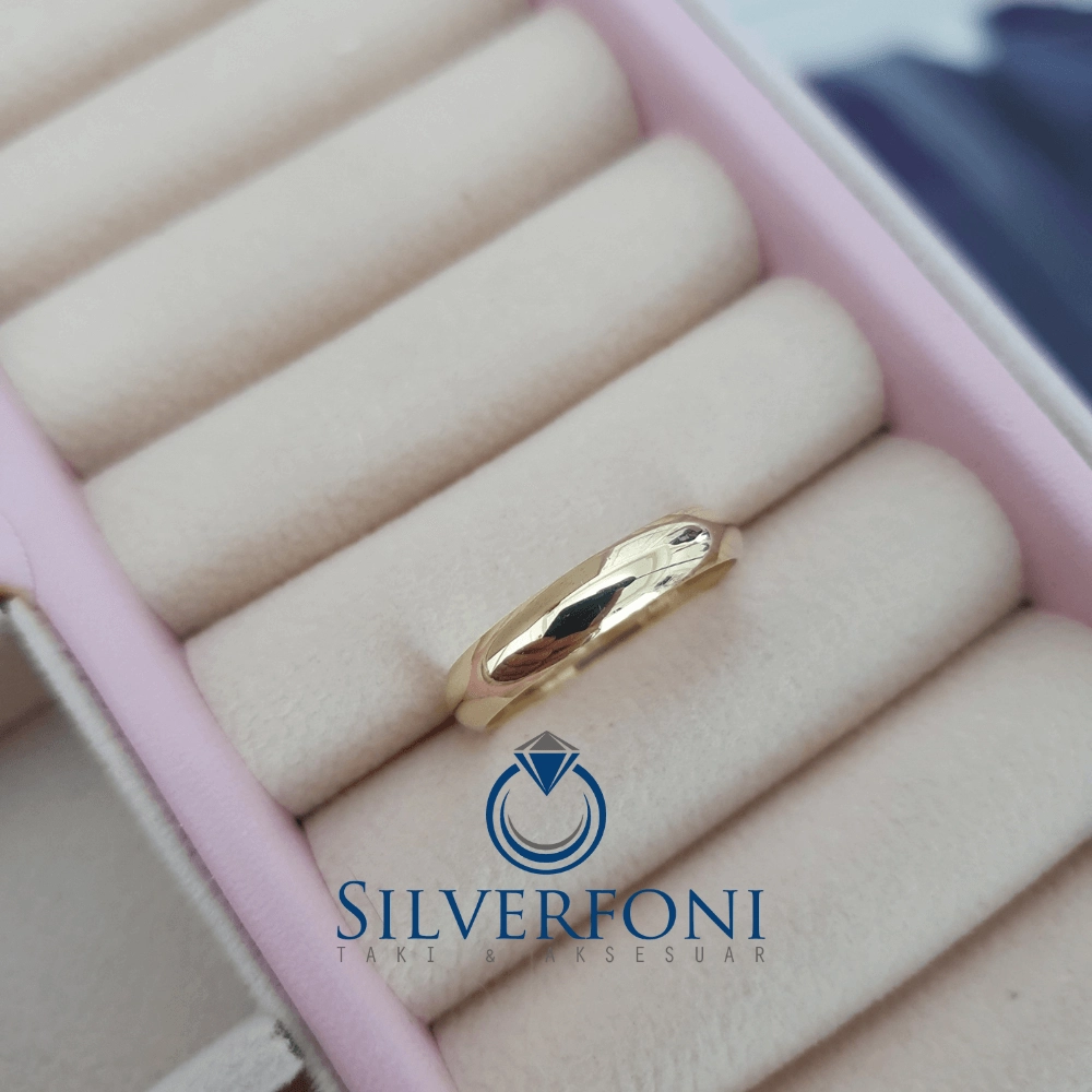 Silverfoni  Bayan 4mm Bombe Klasik Gümüş Alyans