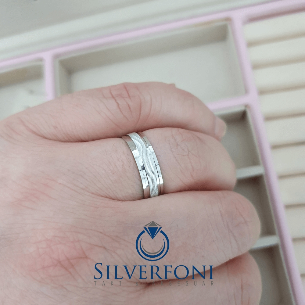 Bay 6mm Örgü Modern Alyans - Silverfoni