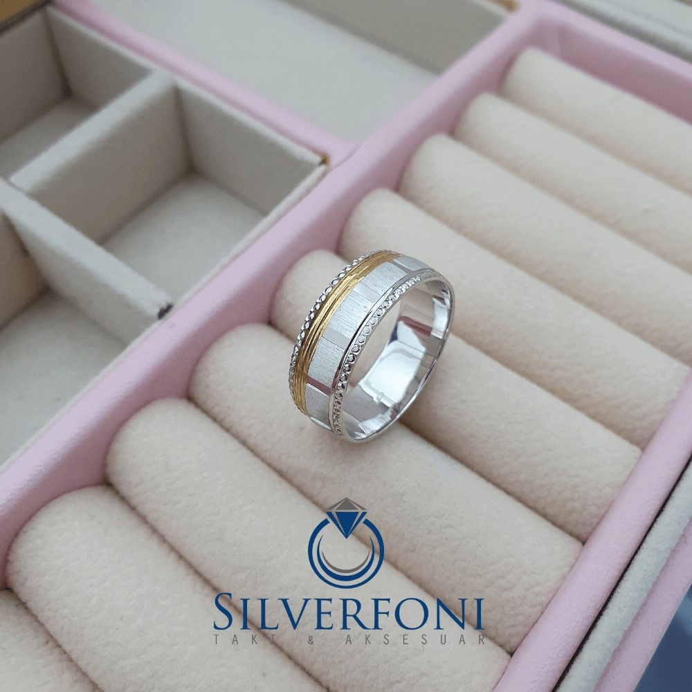 Bayan Kare Sarı Model Alyans - Silverfoni