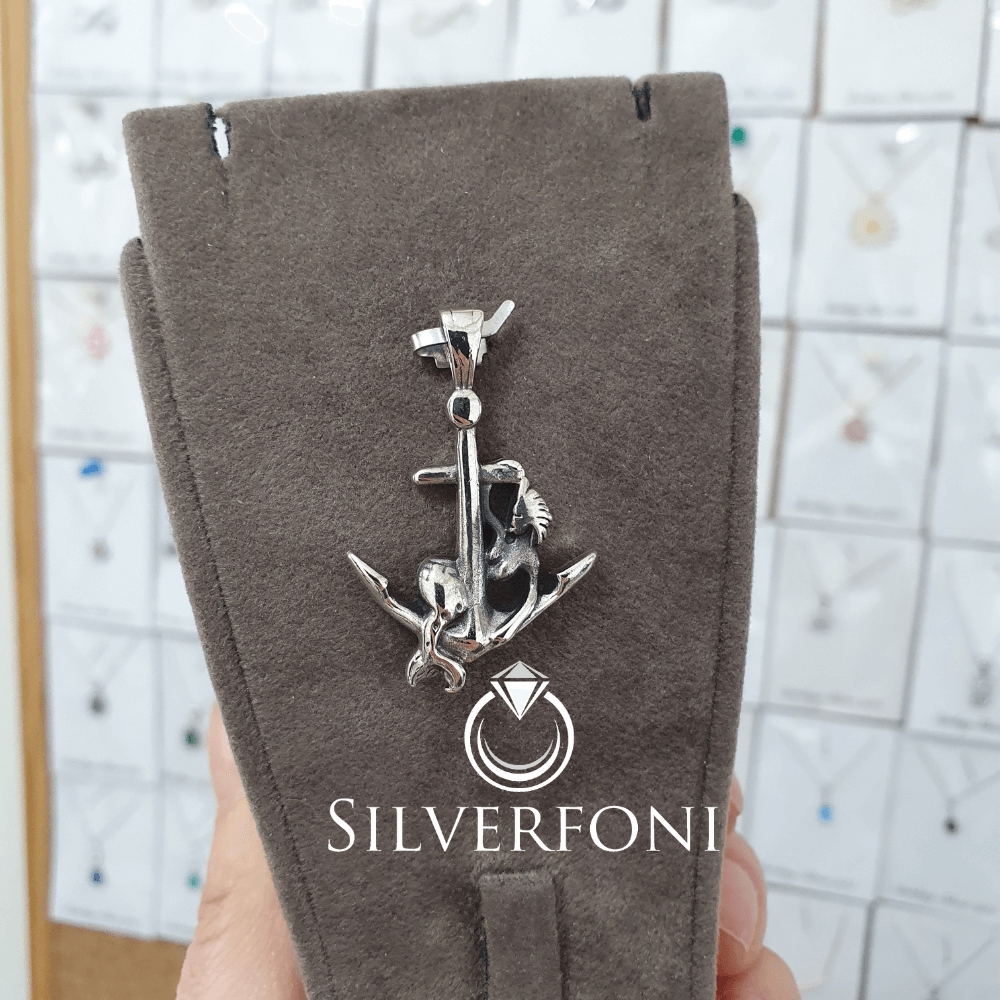 silverfoni 925 ayar erkek çapa kolye ucu 