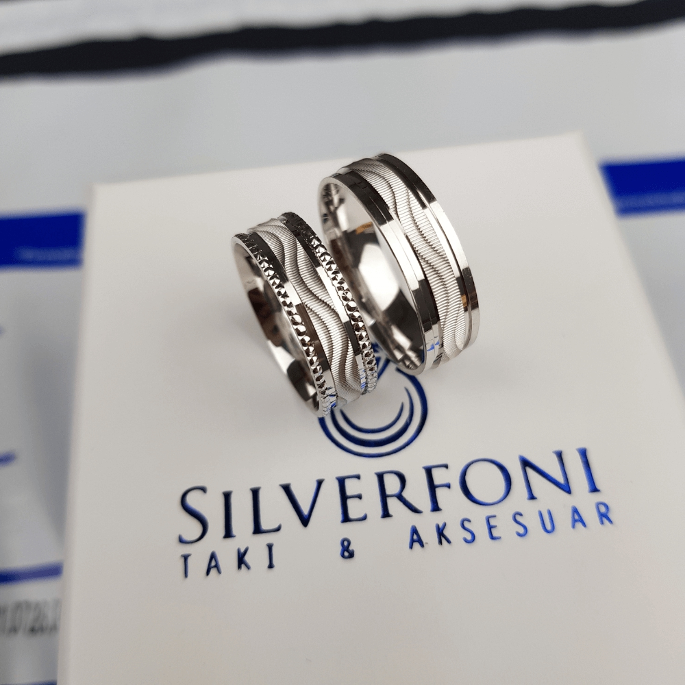 Silverfoni Erkek veya Bayan 6mm Örgü alyans