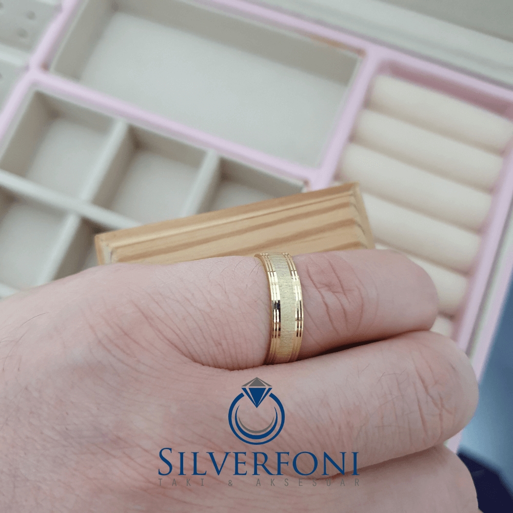 Silverfoni  Erkek Berrak Modeli Klasik Gümüş Alyans