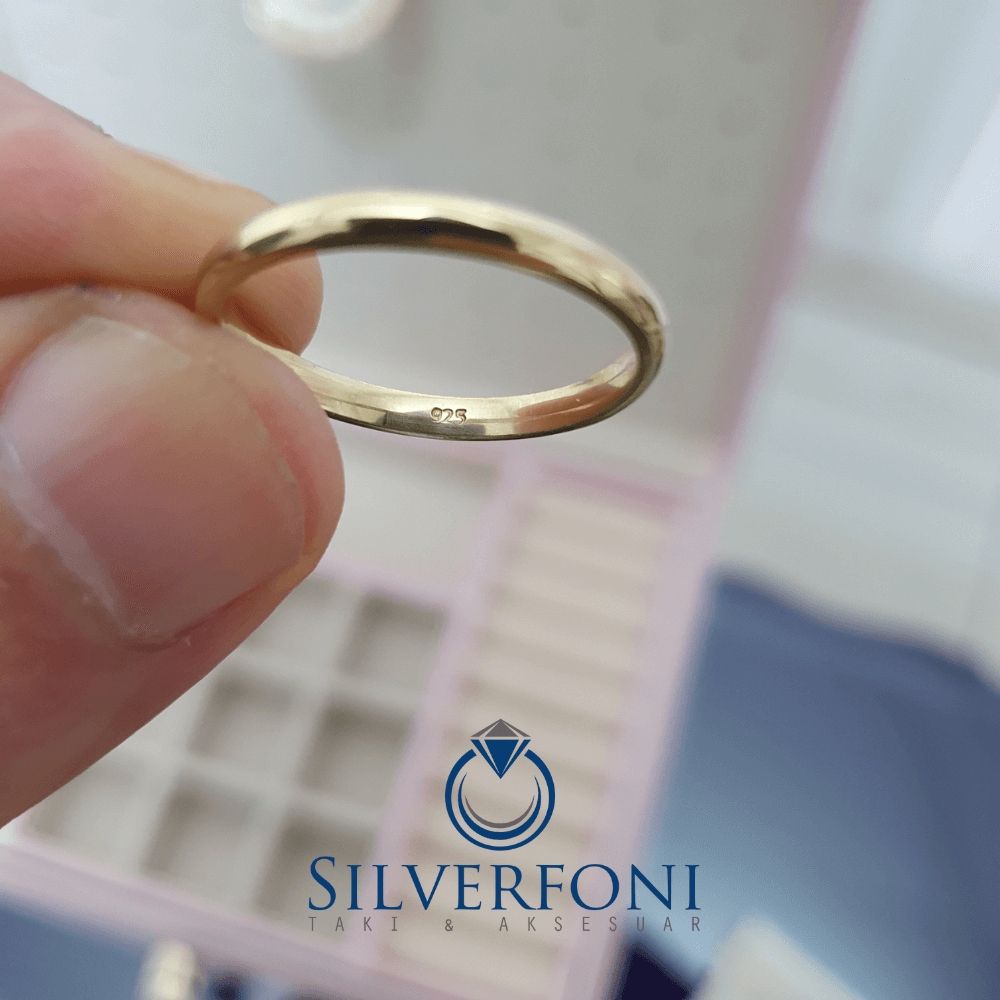 Silverfoni  Erkek 2mm Klasik Gümüş Alyans – 925 Ayar El İşçiliği