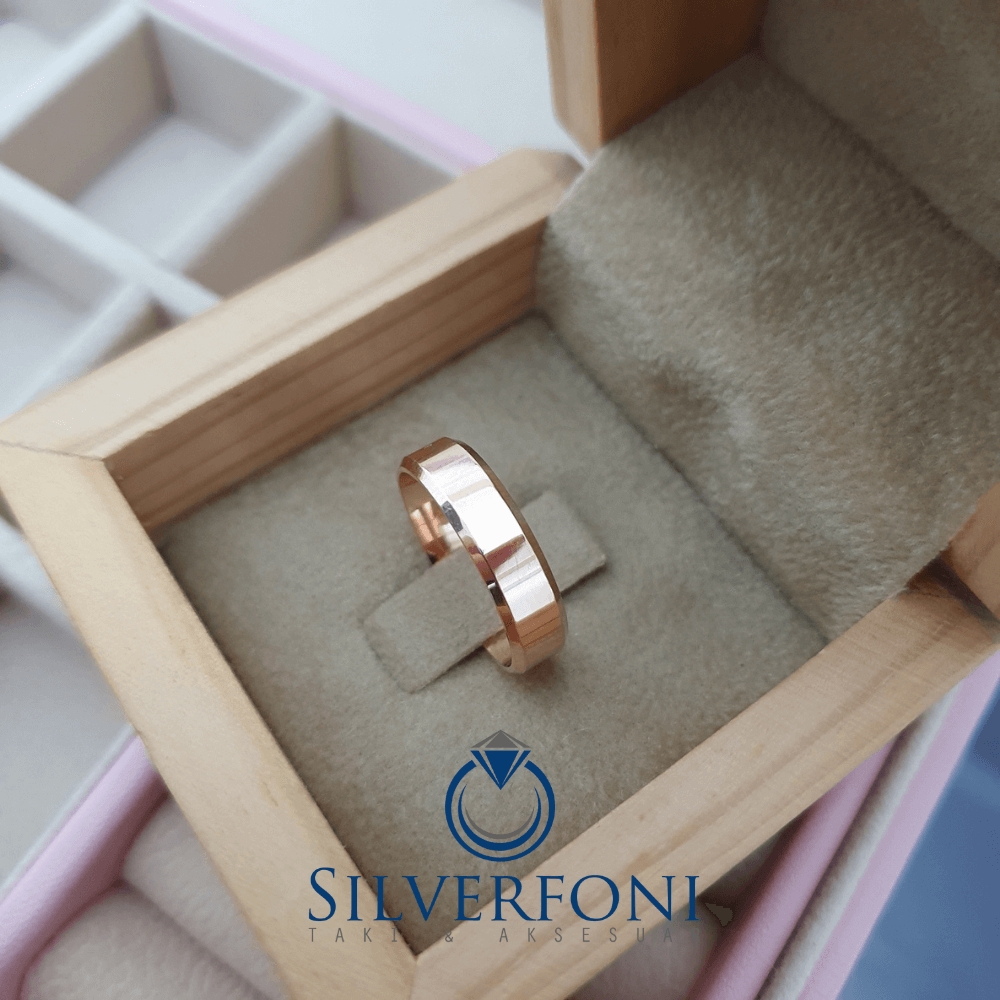 Silverfoni  Erkek 5mm Küt Kesim Klasik Gümüş Alyans
