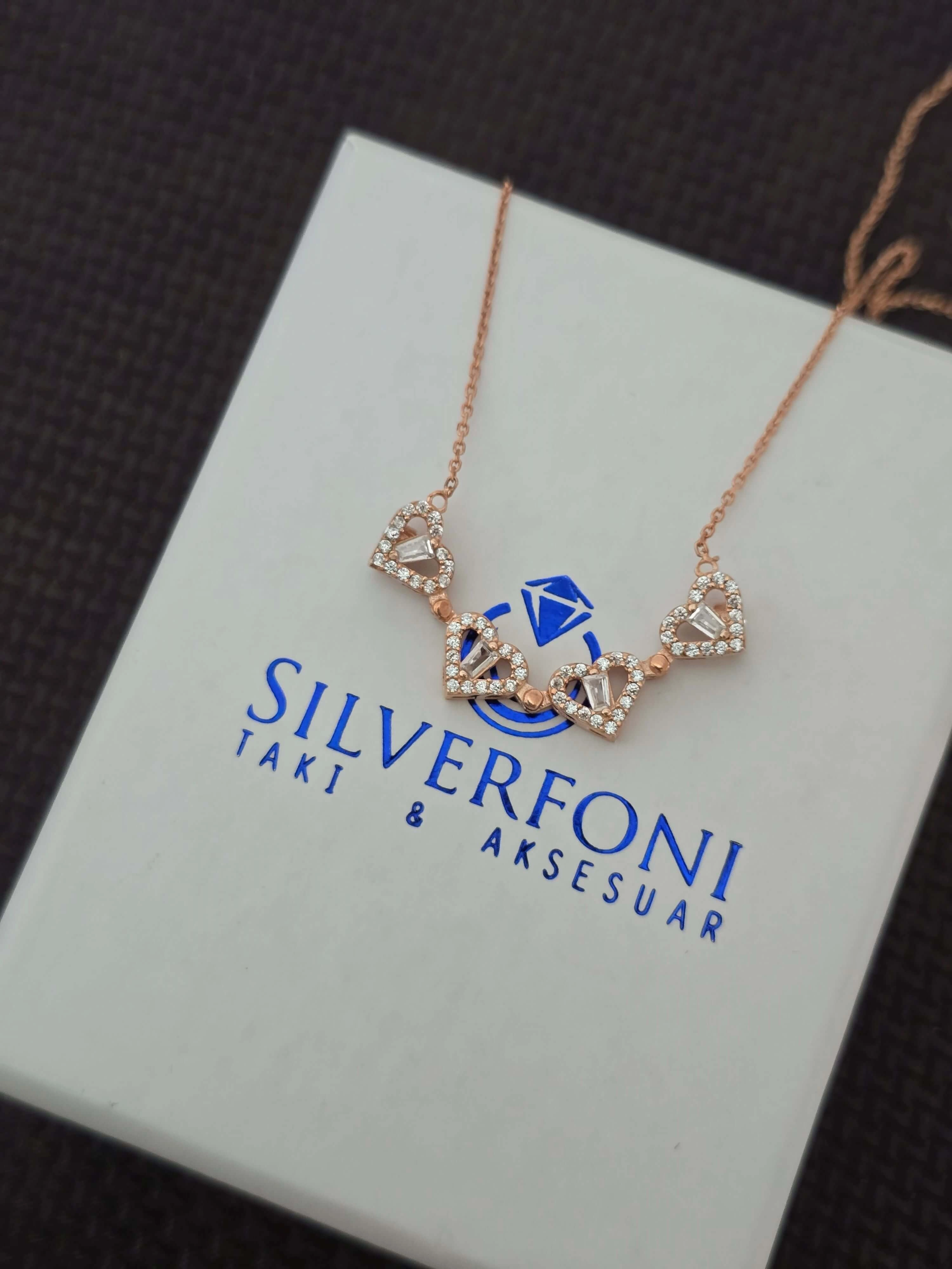 Silverfoni 925 Ayar Gümüş Bayan kalp anahtar açılır  Kolye