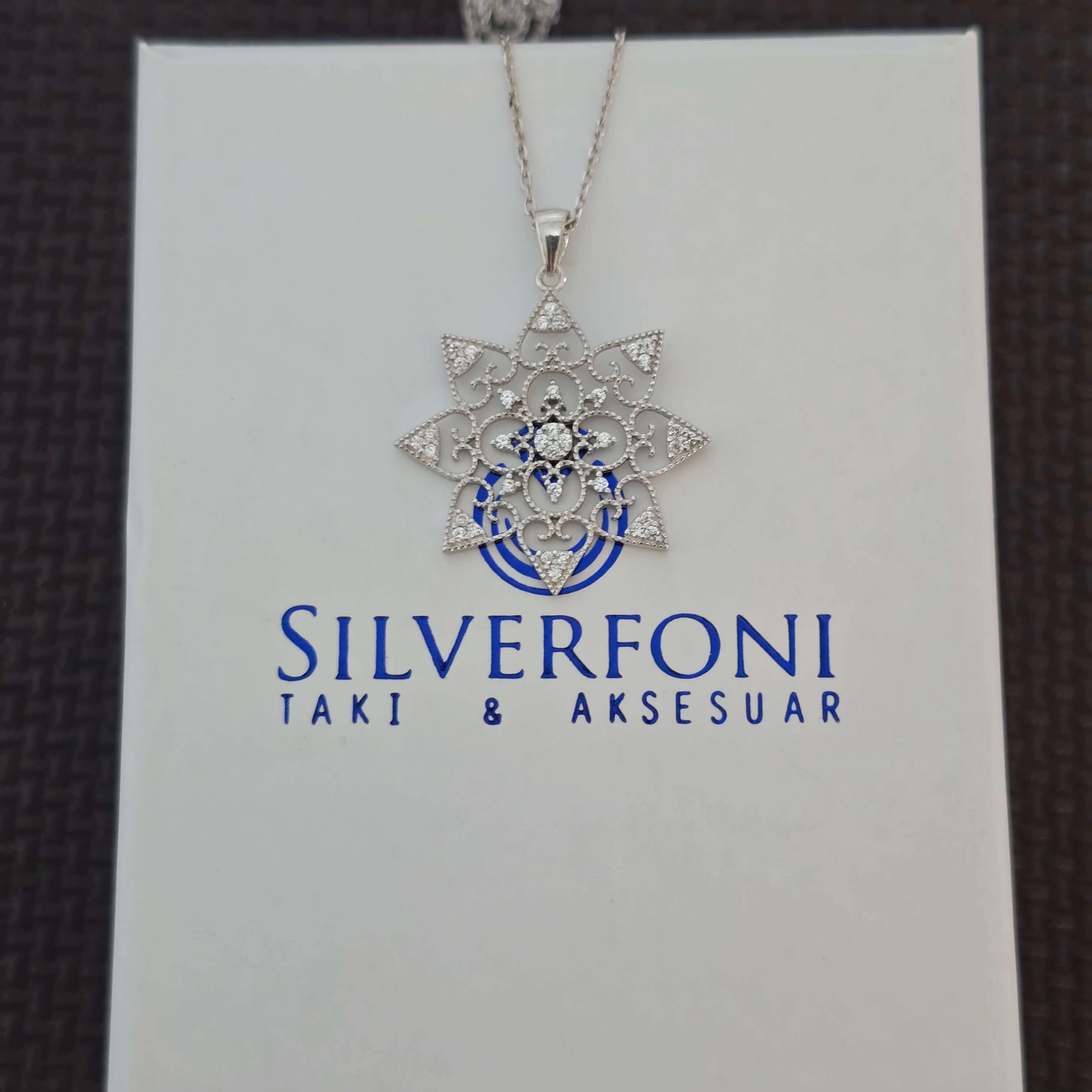 Silverfoni 925 Ayar Gümüş Bayan Kar Tanesi Kolye