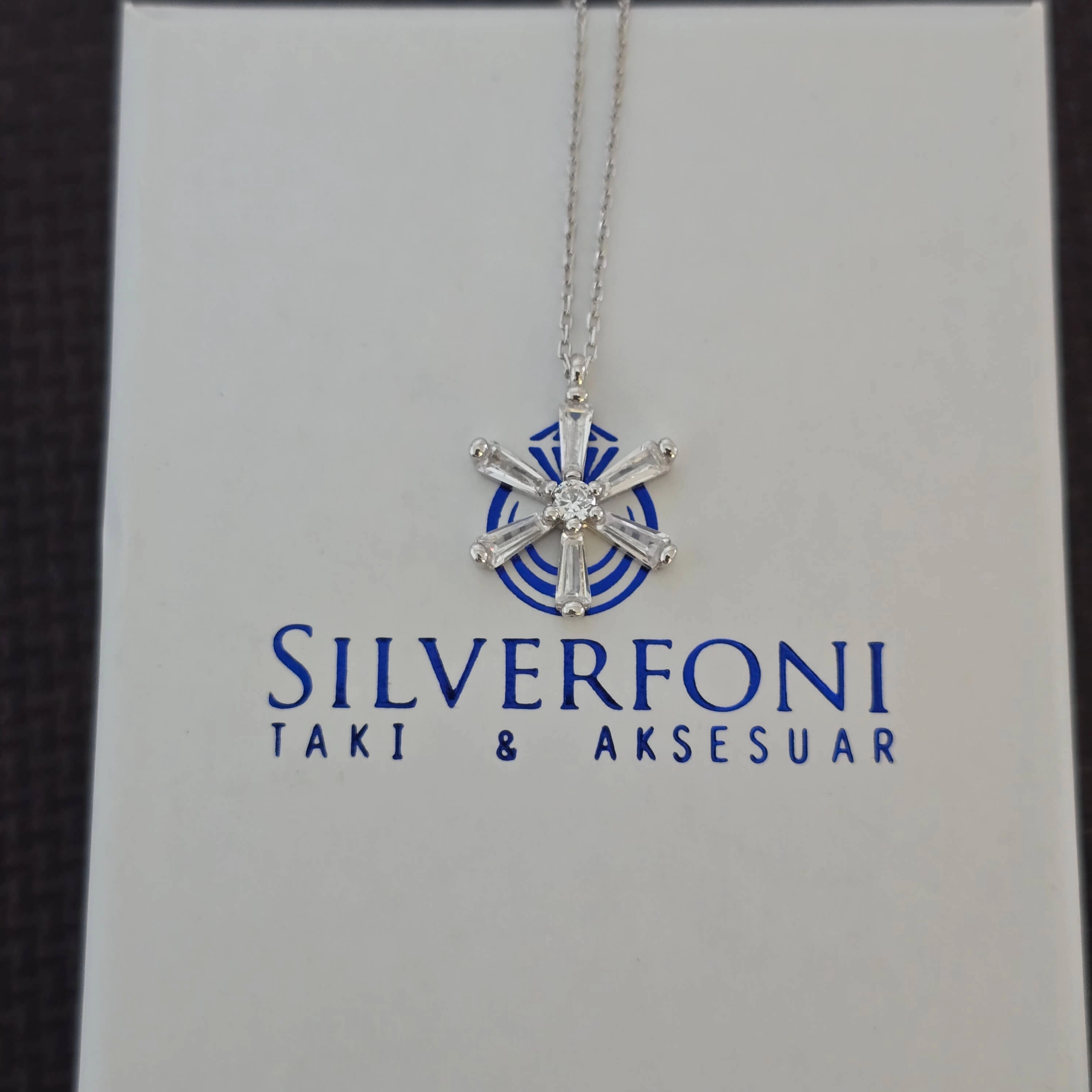 Silverfoni 925 Ayar Gümüş Bayan Kar Tanesi Kolye