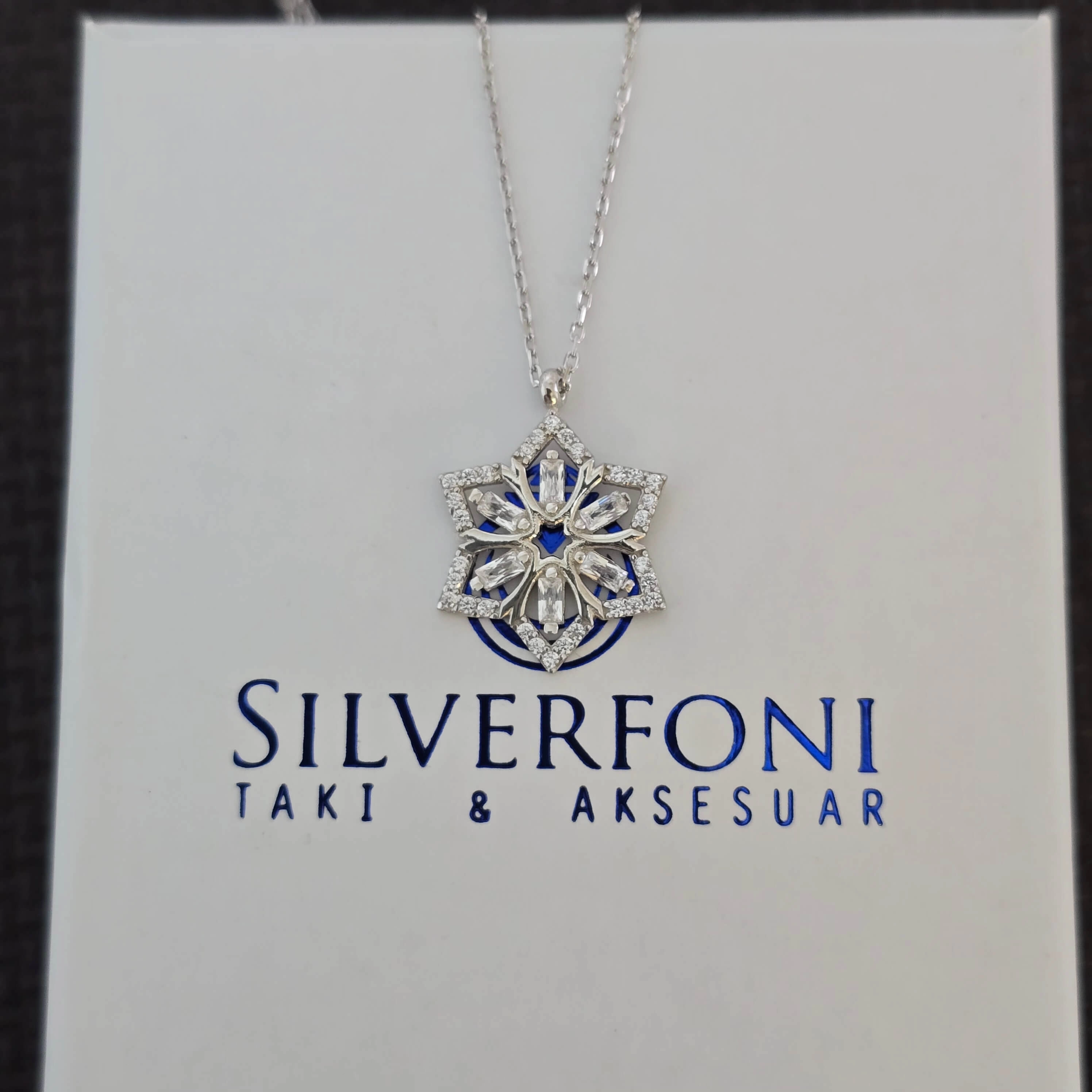 Silverfoni 925 Ayar Gümüş Bayan Kar Tanesi Kolye