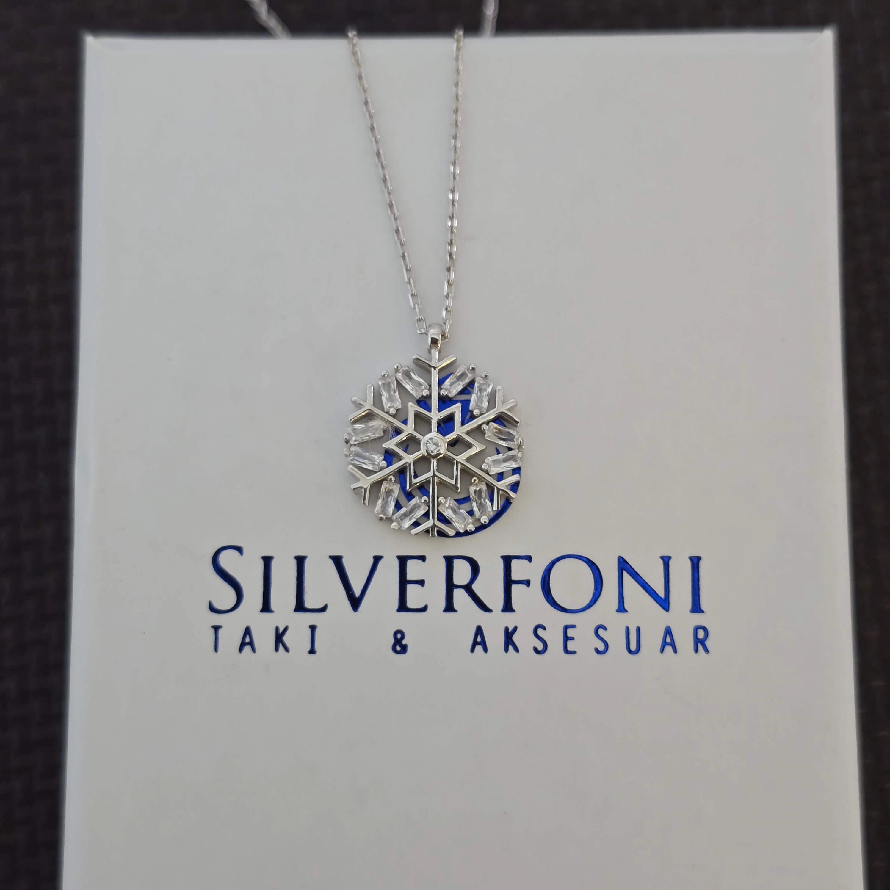 Silverfoni 925 Ayar Gümüş Bayan Kar Tanesi Kolye
