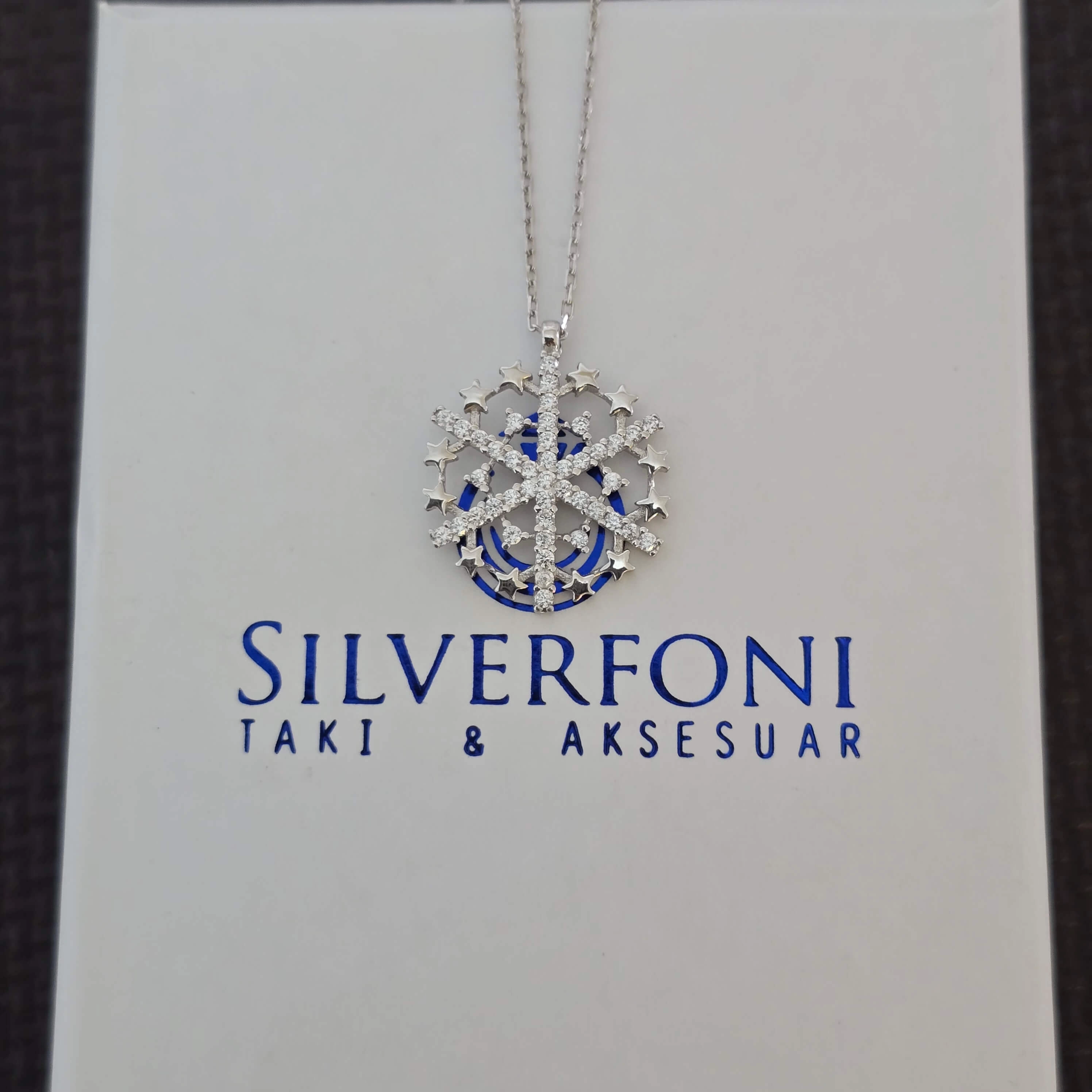 Silverfoni 925 Ayar Gümüş Bayan Kar Tanesi Kolye