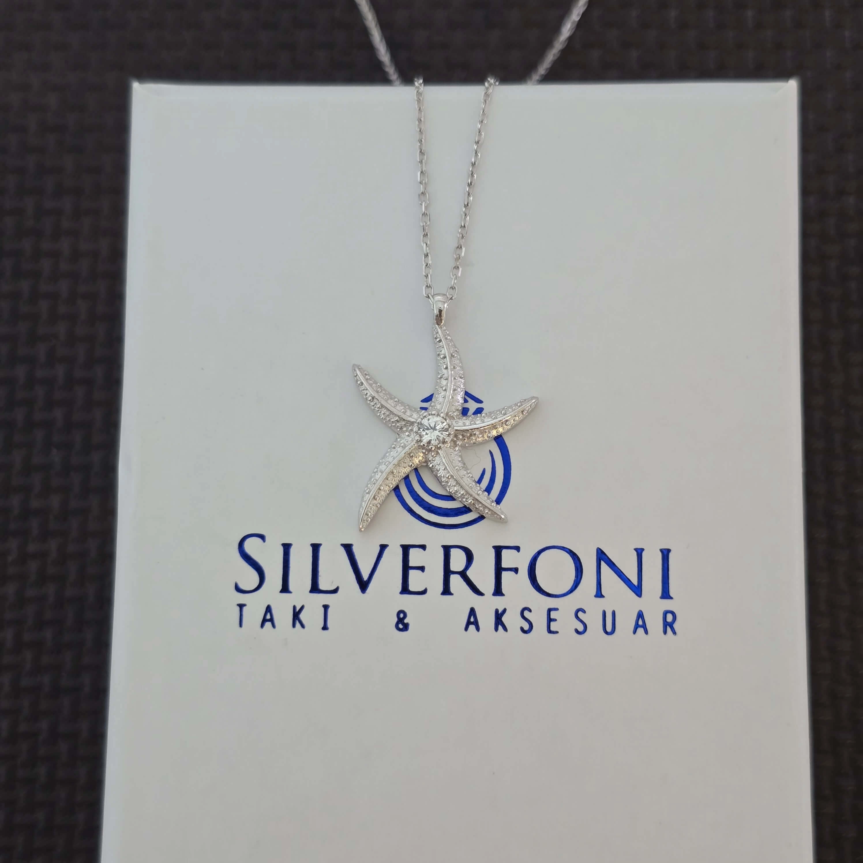 Silverfoni 925 Ayar Gümüş Deniz Yıldızı Kolye