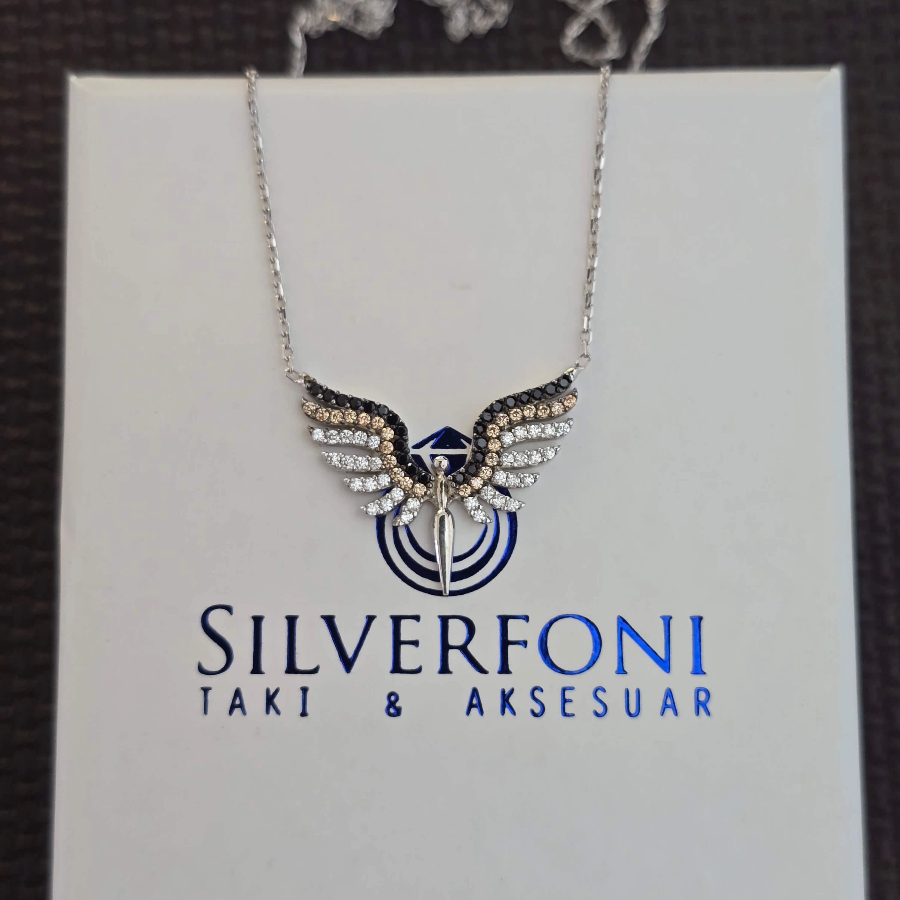 Silverfoni 925 Ayar Gümüş Bayan Mikail Kanadı Kolye
