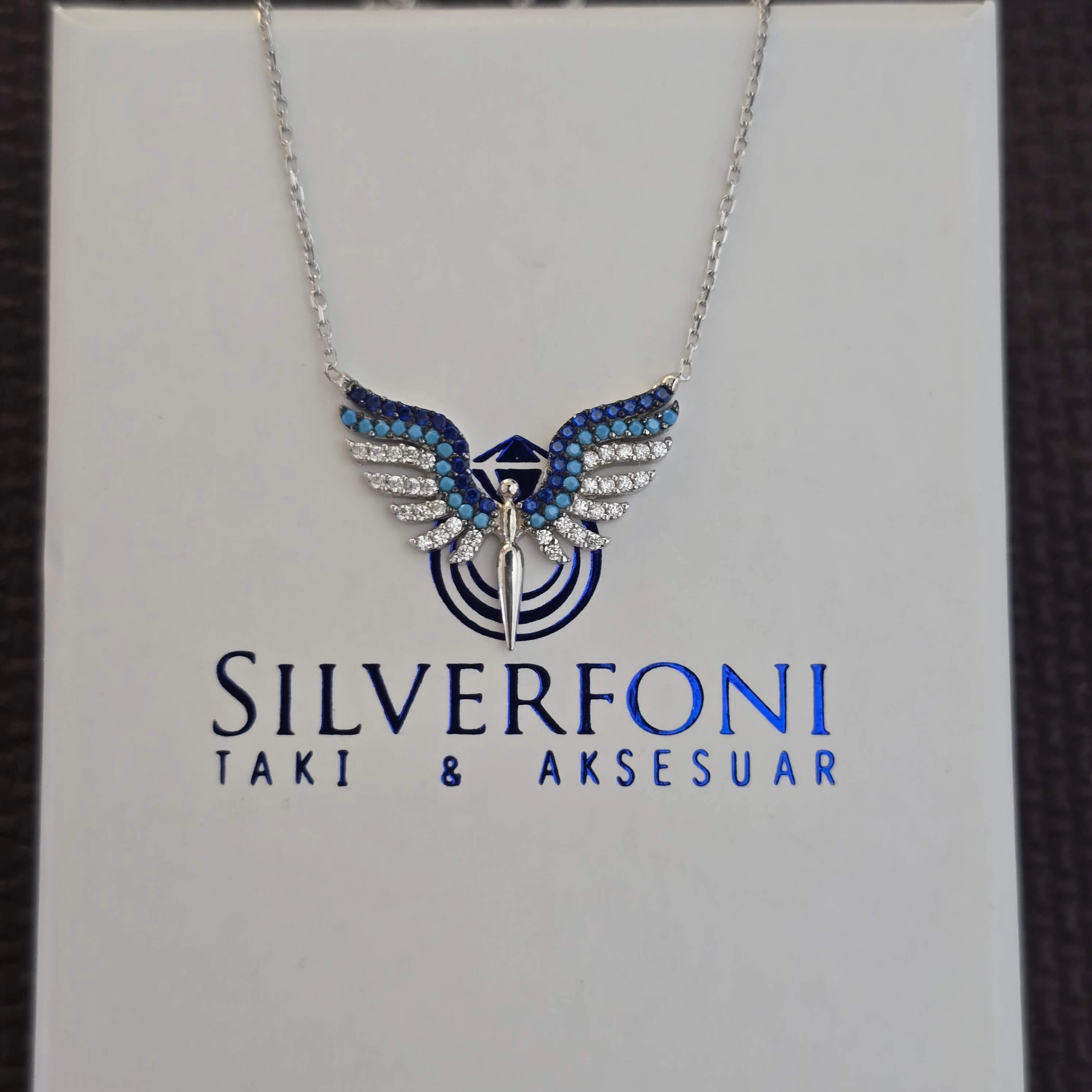 Silverfoni 925 Ayar Gümüş Bayan Mikail Kanadı Kolye