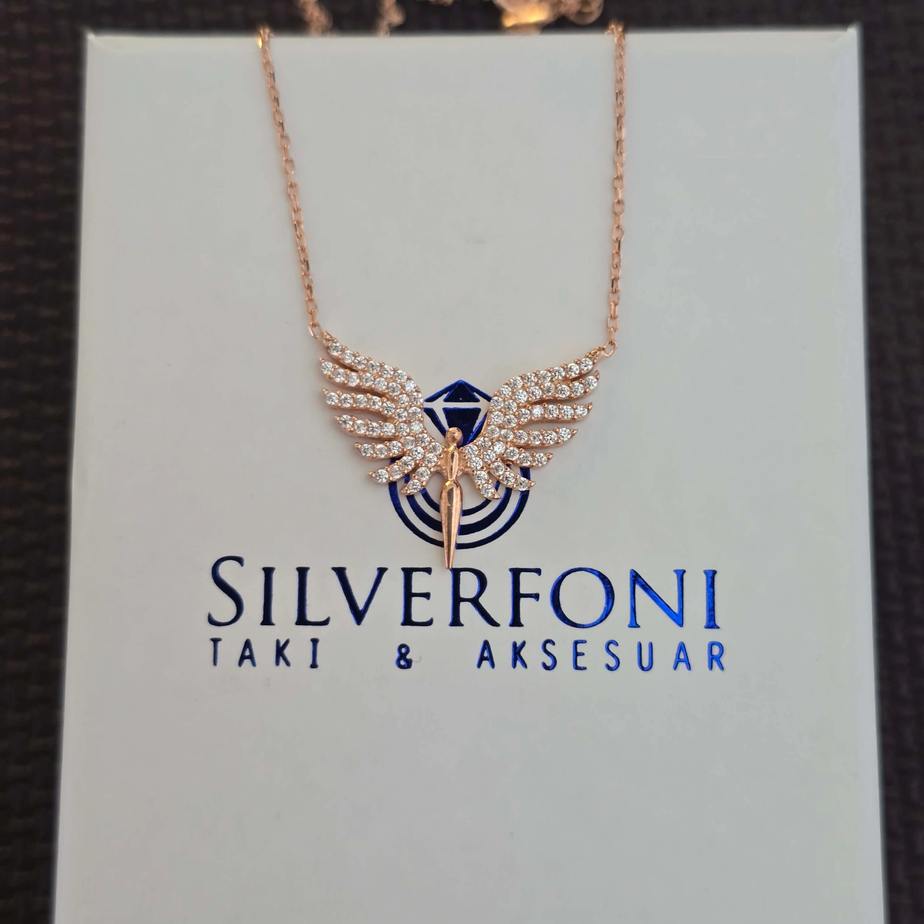 Silverfoni 925 Ayar Gümüş Bayan Mikail Kanadı Kolye
