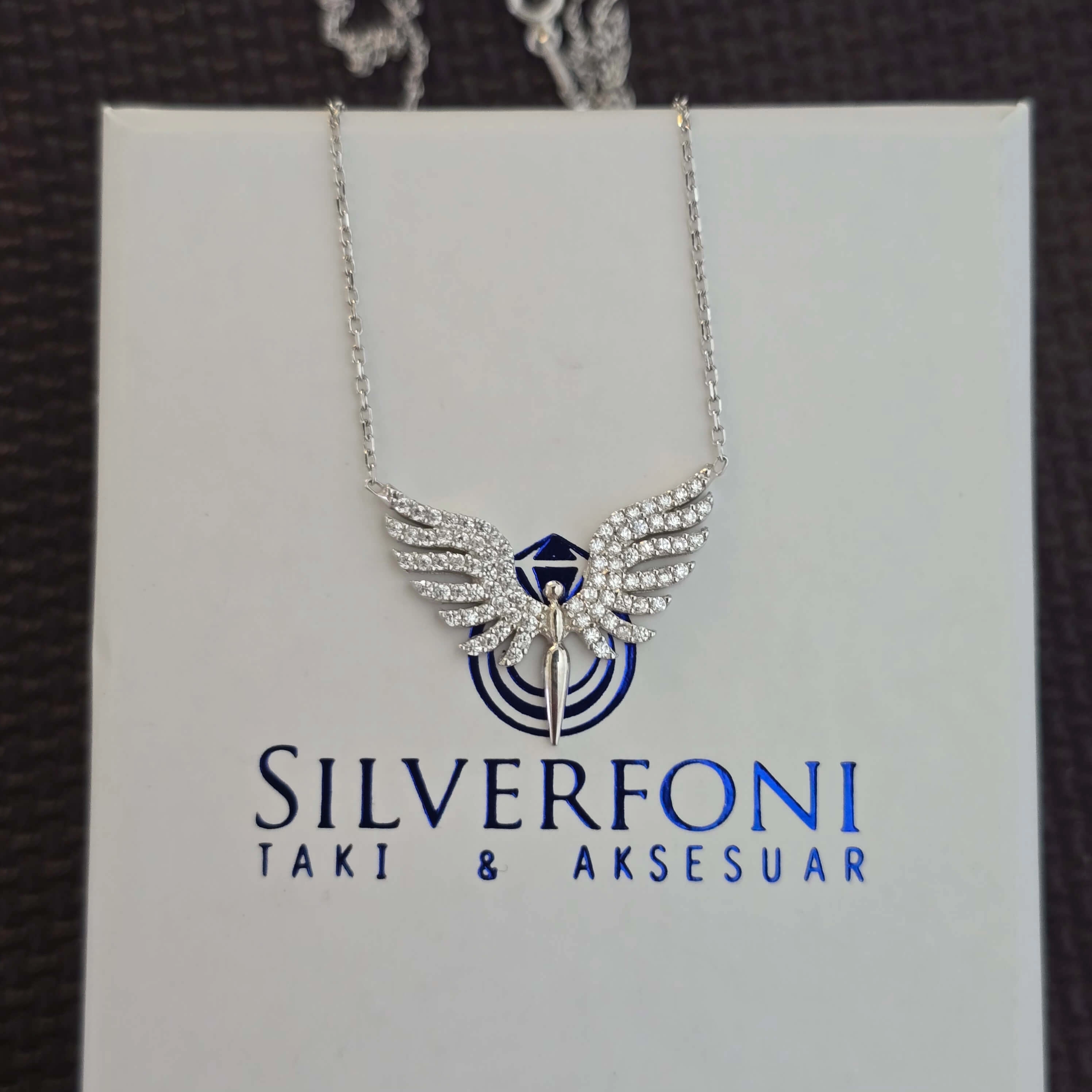 Silverfoni 925 Ayar Gümüş Bayan Mikail Kanadı Kolye