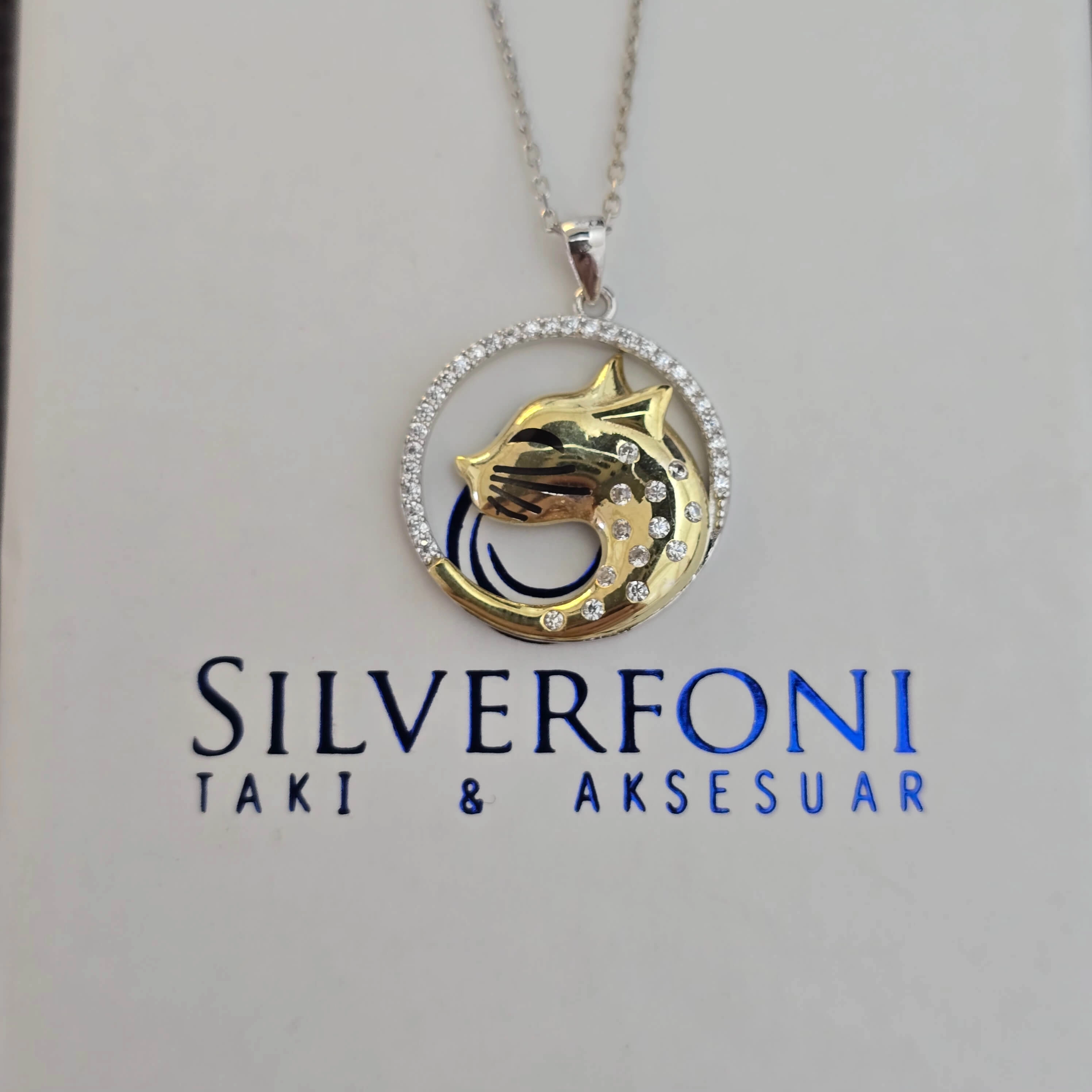 Silverfoni 925 Ayar Gümüş Bayan Kedi Kolye