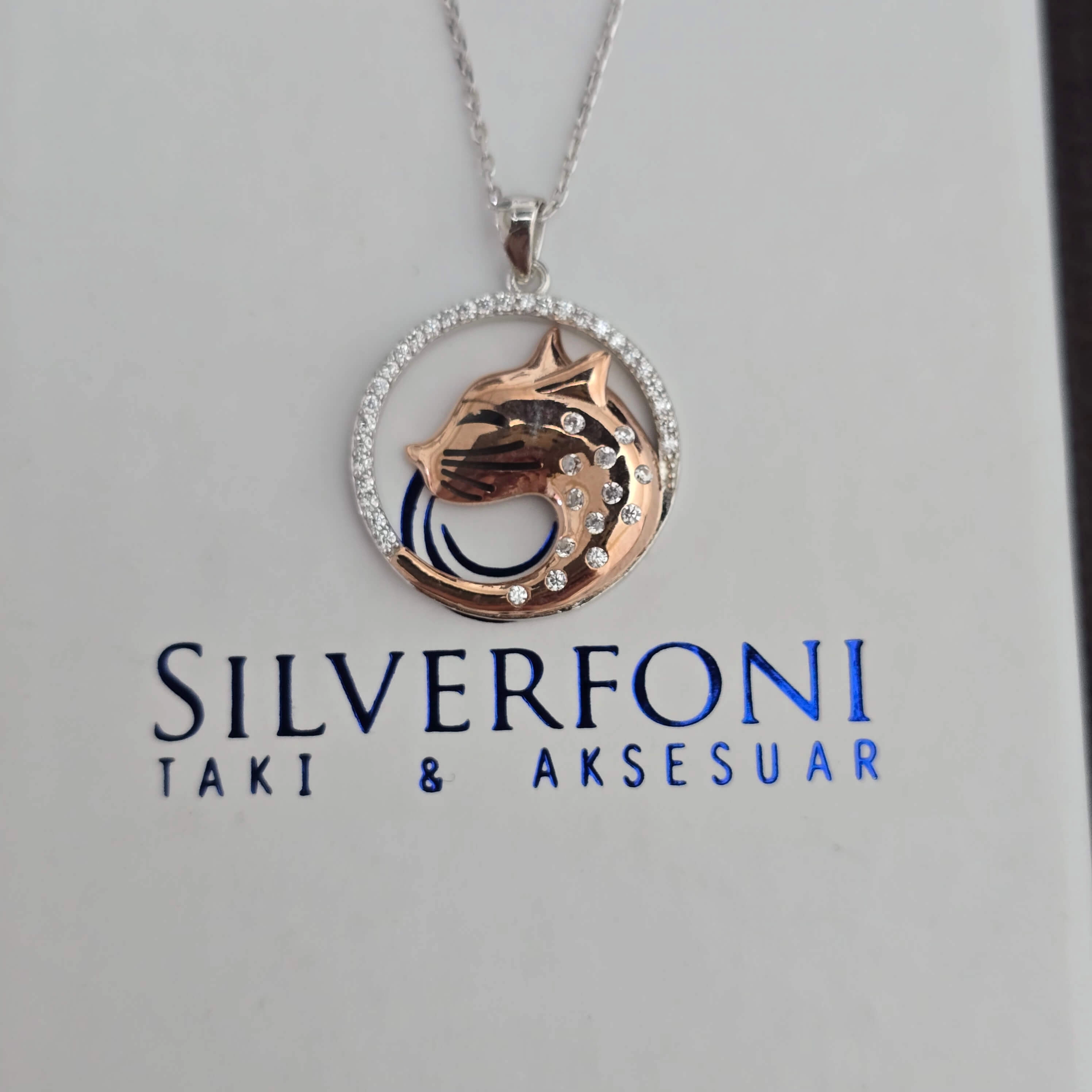 Silverfoni 925 Ayar Gümüş Bayan Kedi Kolye