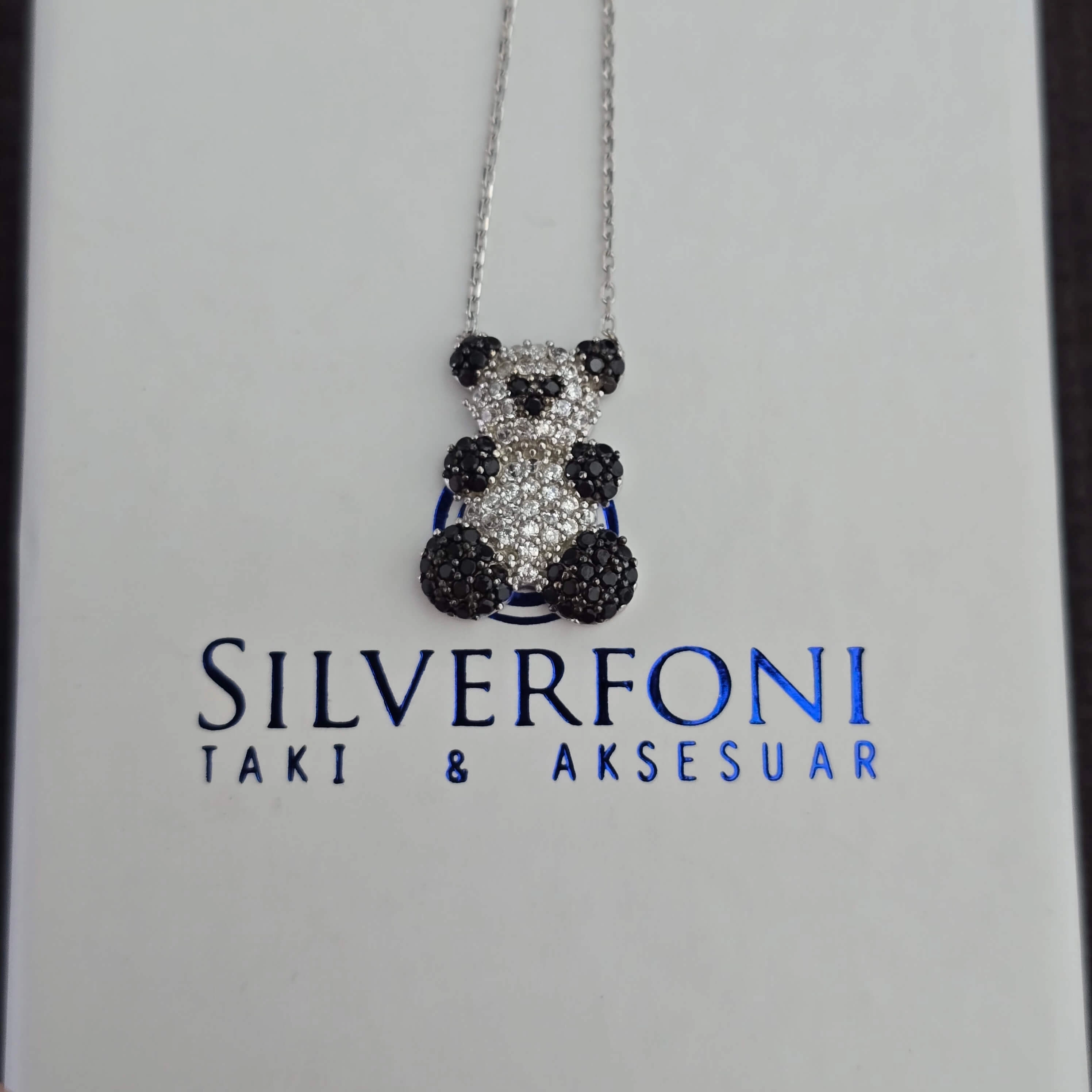 Silverfoni 925 Ayar Gümüş Bayan Panda Kolye