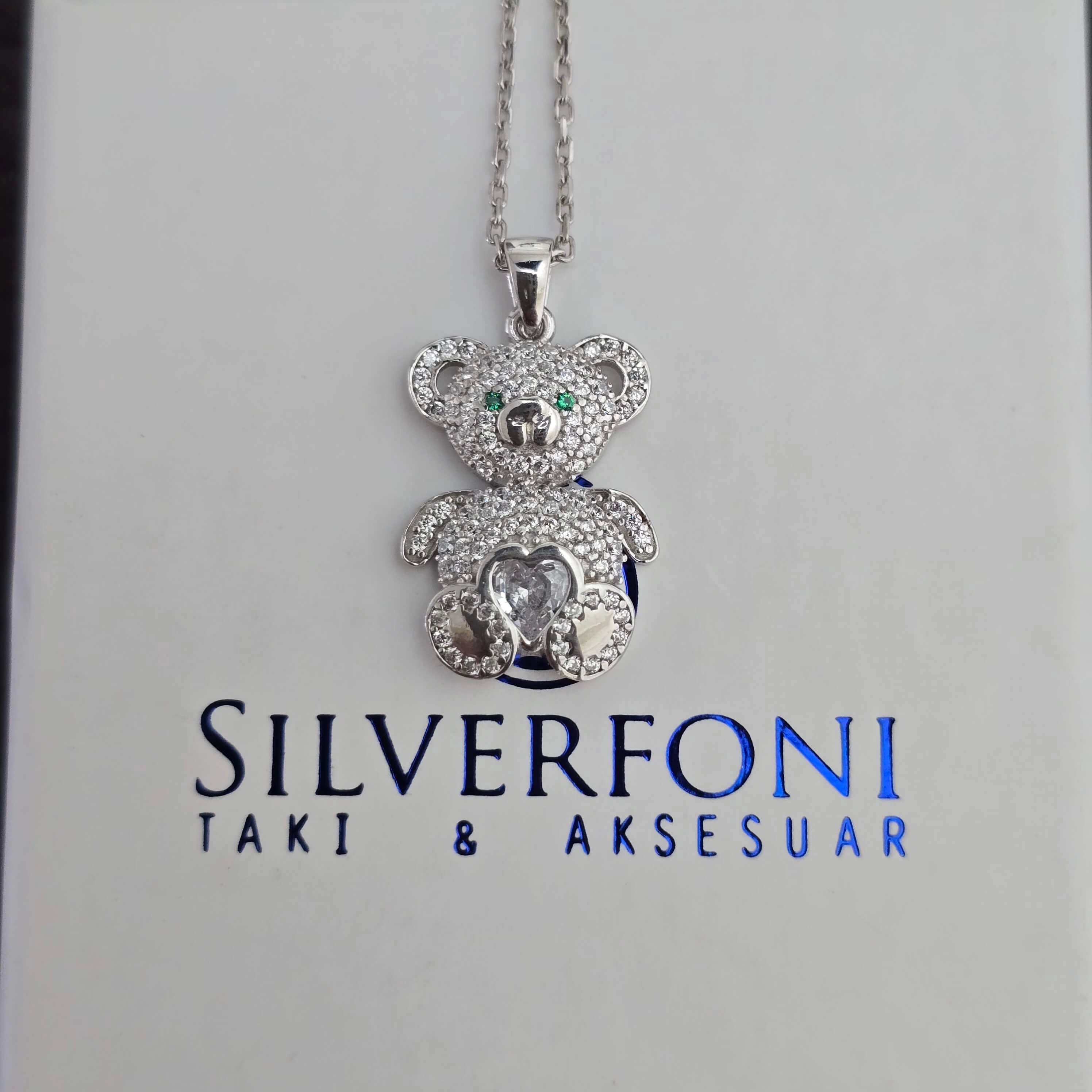 Silverfoni 925 Ayar Gümüş Bayan Panda Kolye