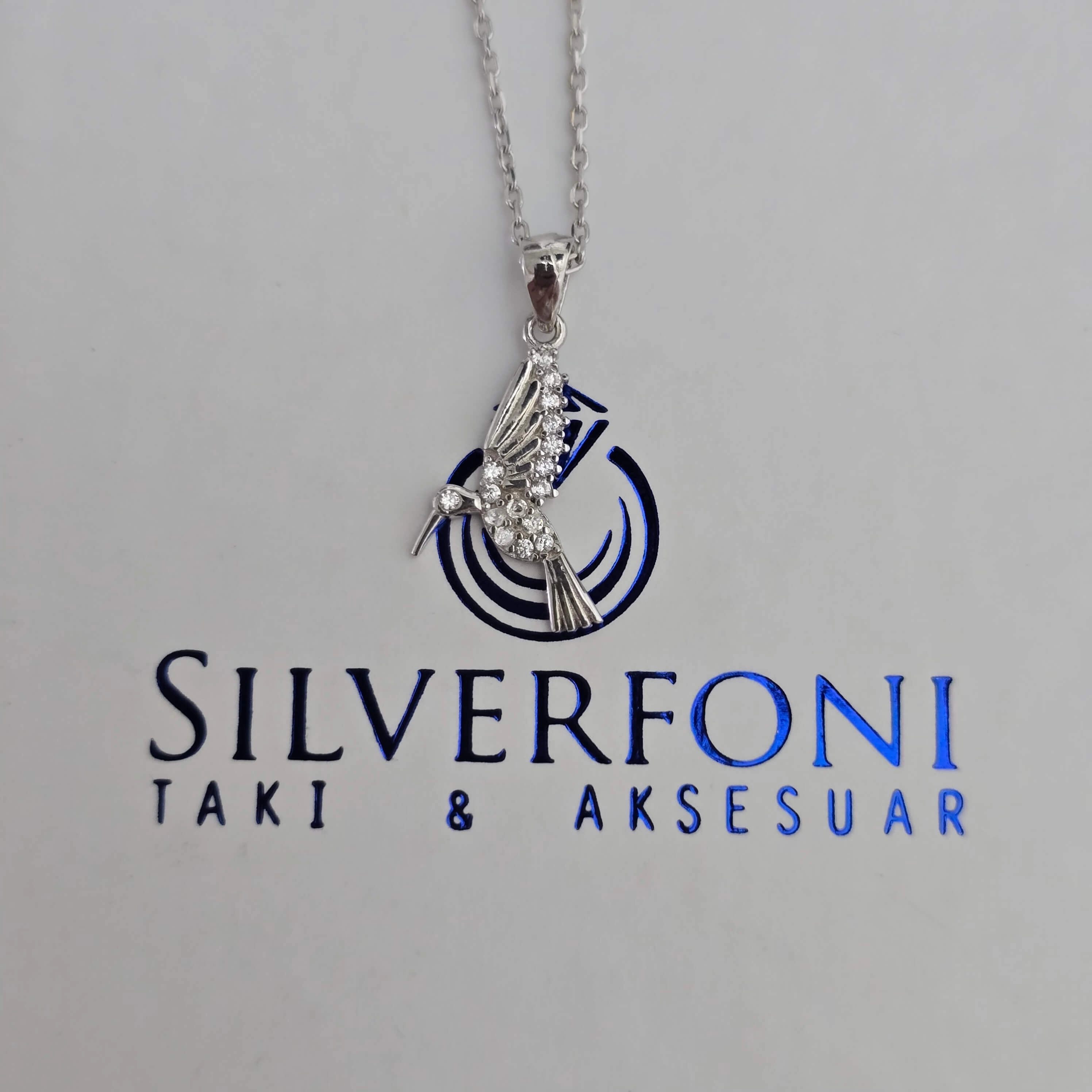 Silverfoni 925 Ayar Gümüş Bayan Kuş Kolye