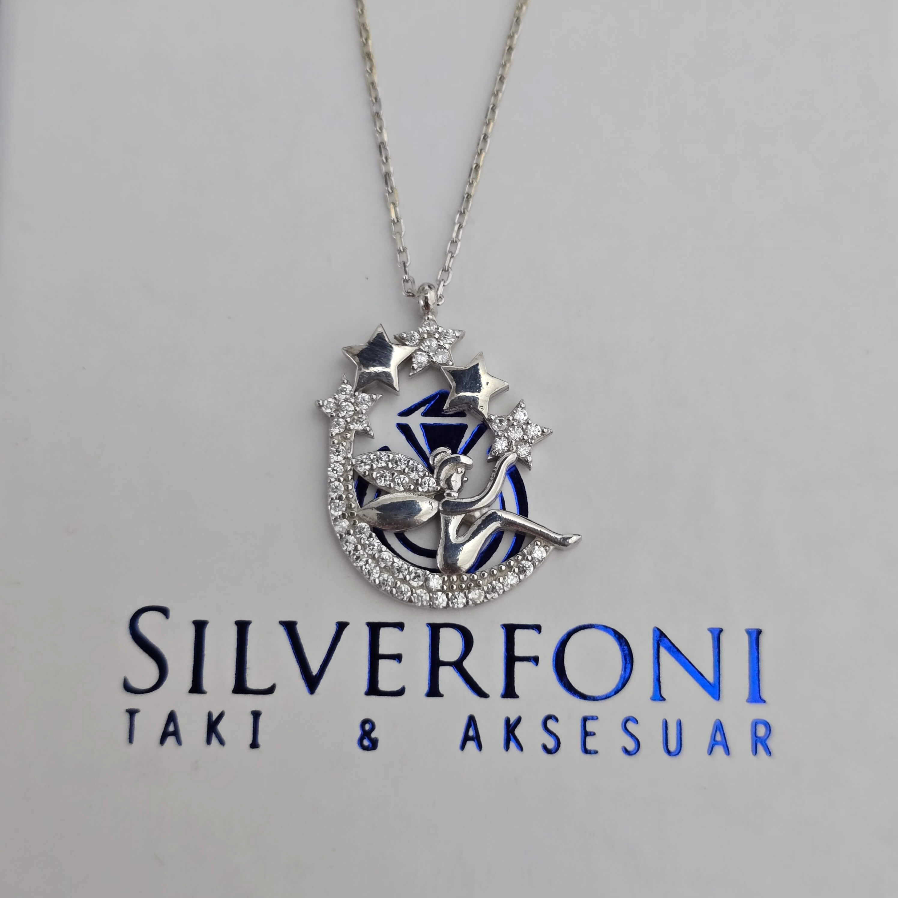 Silverfoni 925 Ayar Gümüş Bayan Peri Kolye