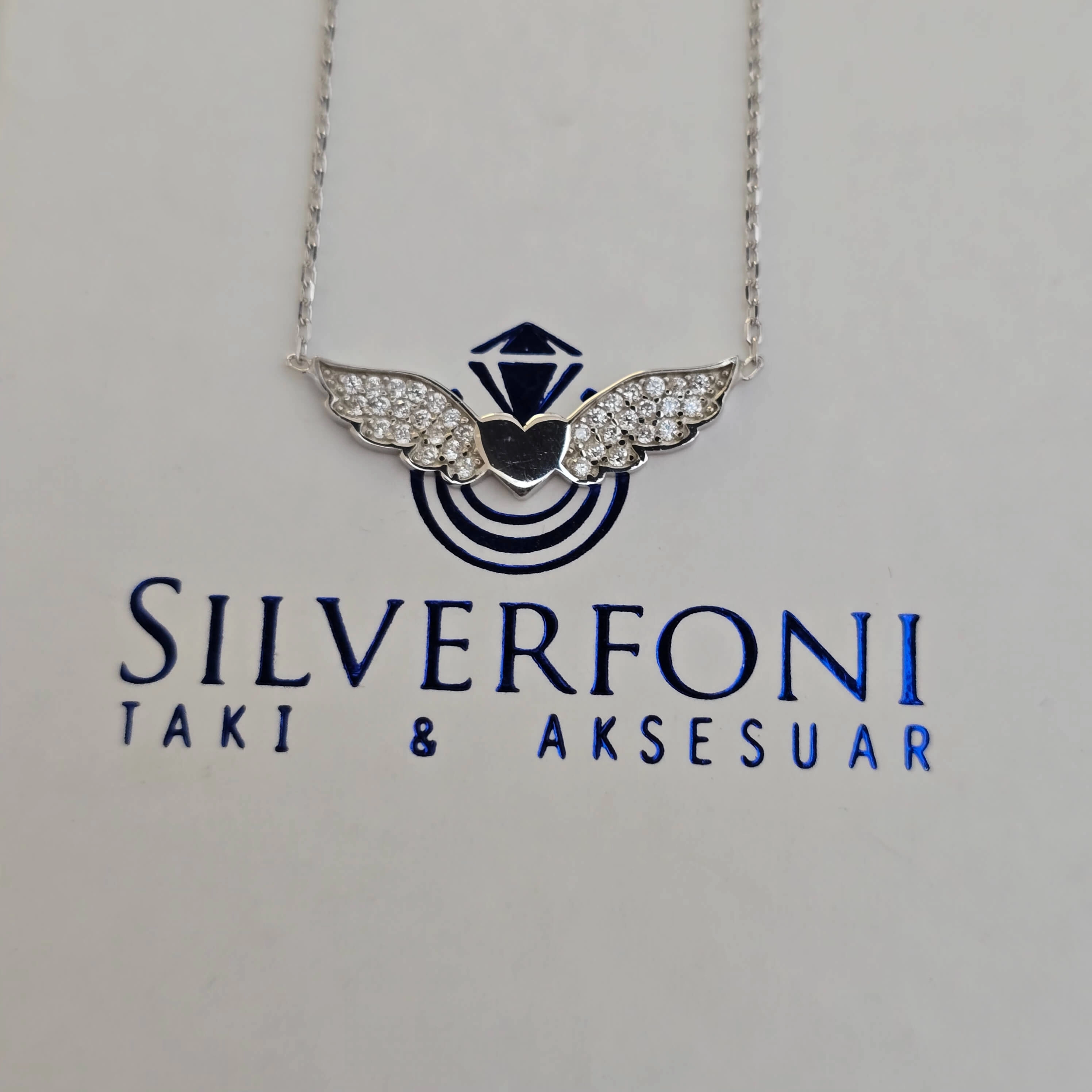 Silverfoni 925 Ayar Gümüş Bayan Kanat Kolye