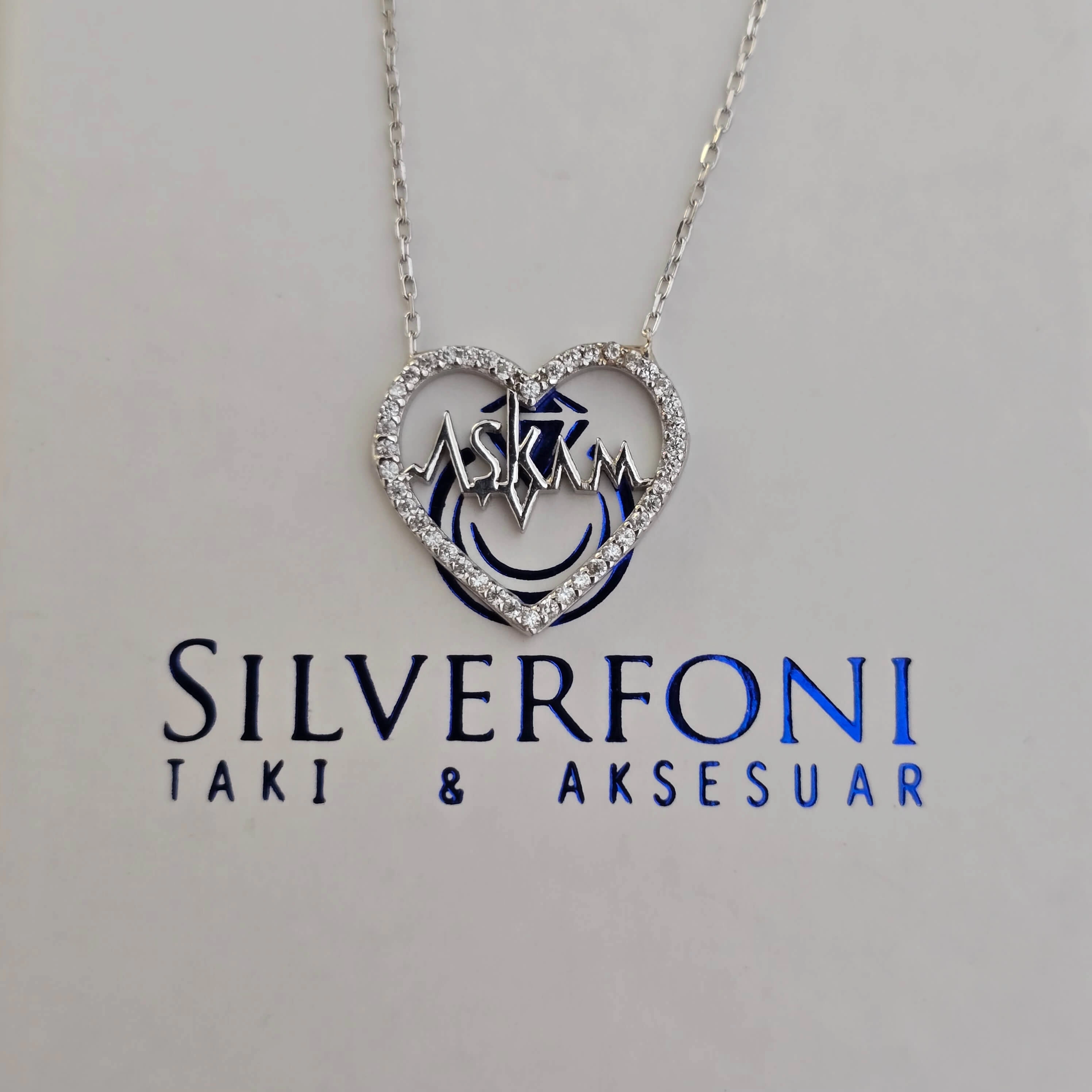 Silverfoni 925 Ayar Gümüş Bayan Aşkım Kolye