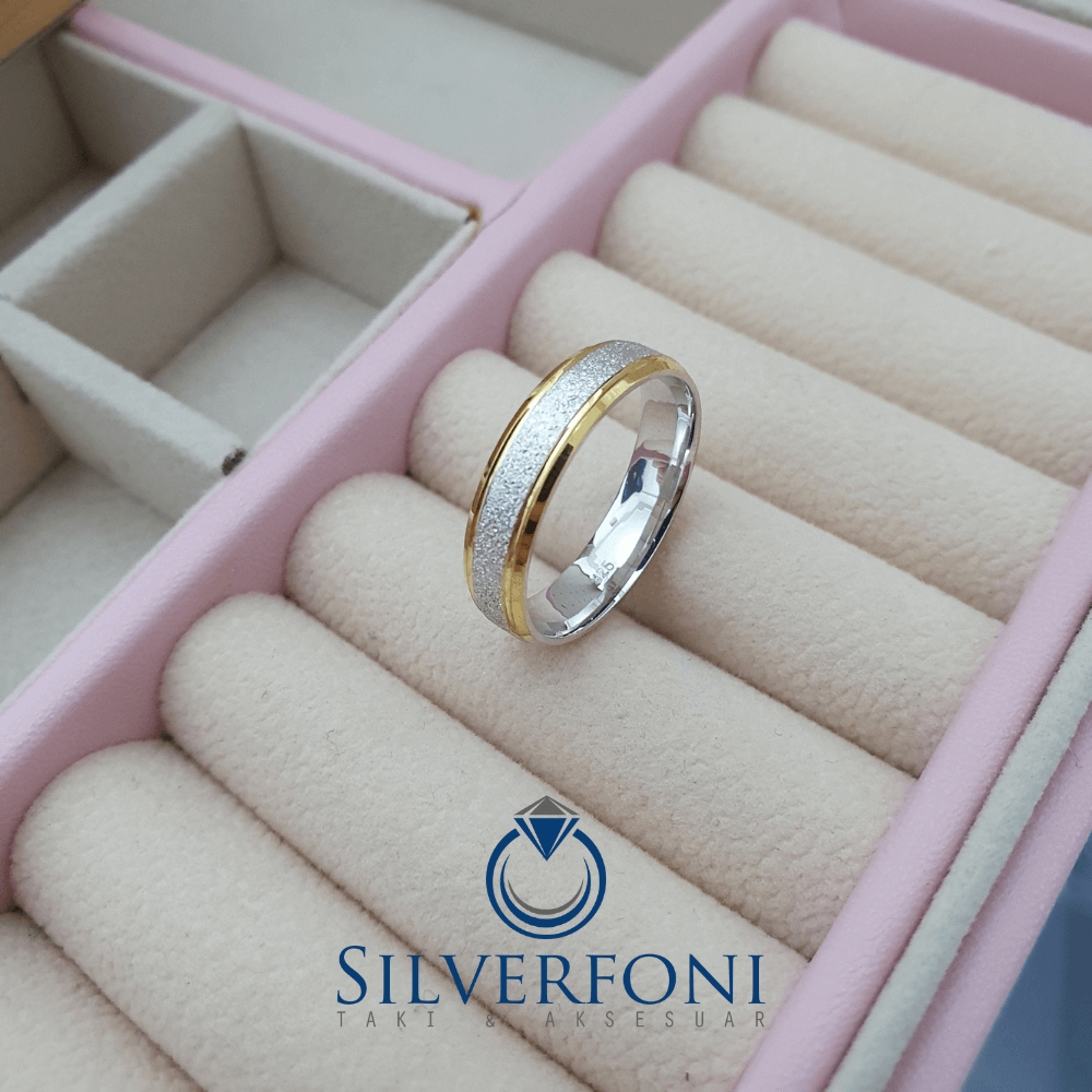 Bayan Küt Kesim Sarı Şerit Model Alyans - Silverfoni