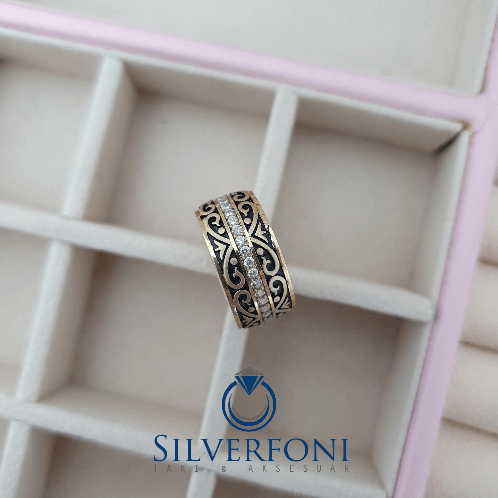 Silverfoni  Sultan Modeli Kadın Taşlı Alyans