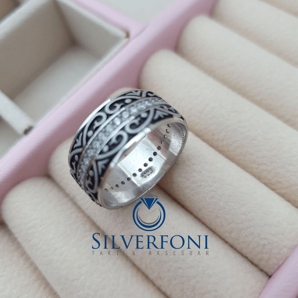 Silverfoni  Sultan Modeli Kadın Taşlı Alyans