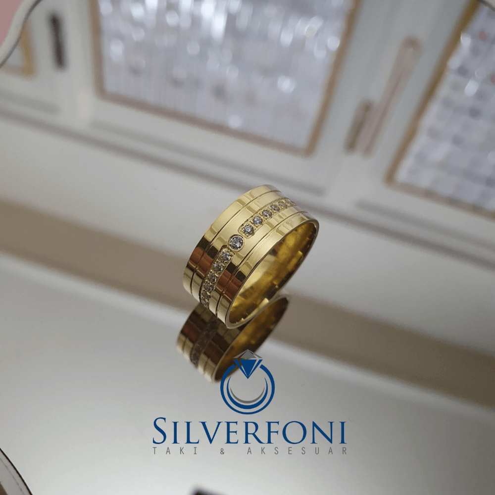 Silverfoni Safir Taşlı Bayan Alyans