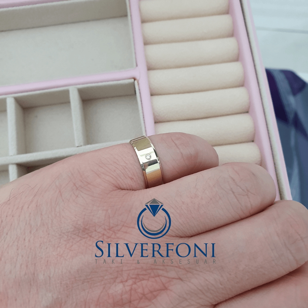 Silverfoni Minimal Işıltı Bayan Alyans