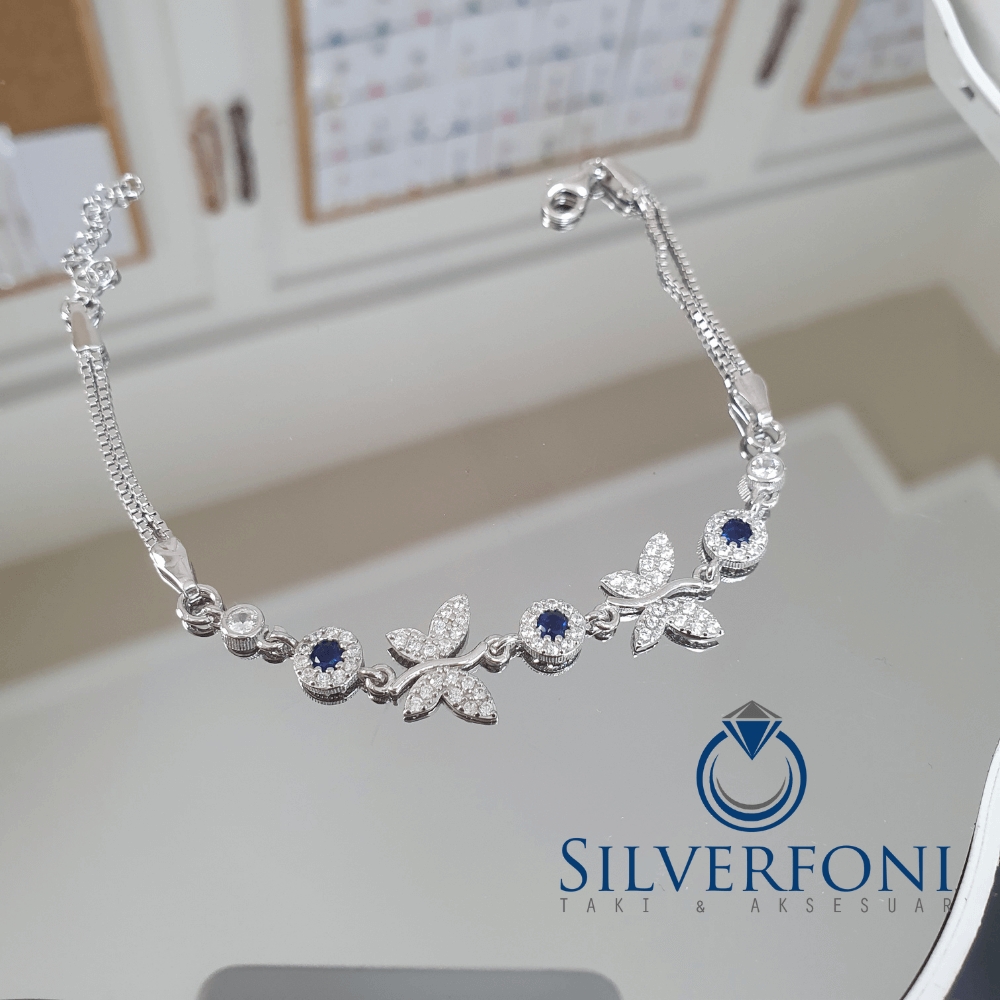 Silverfoni 925 Ayar Gümüş Kelebek Çift Nazar Bileklik