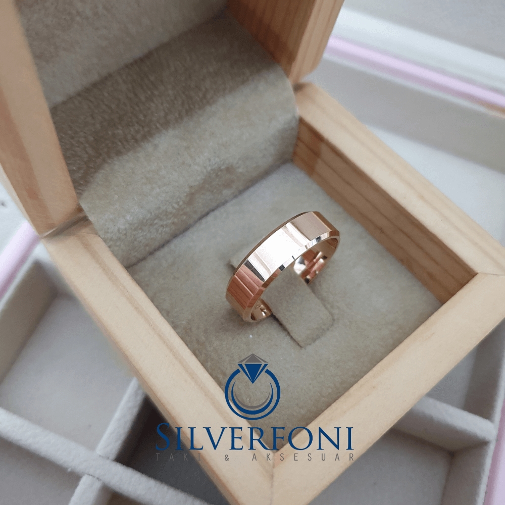 Silverfoni  Erkek 6mm Küt Kesim Klasik Gümüş Alyans