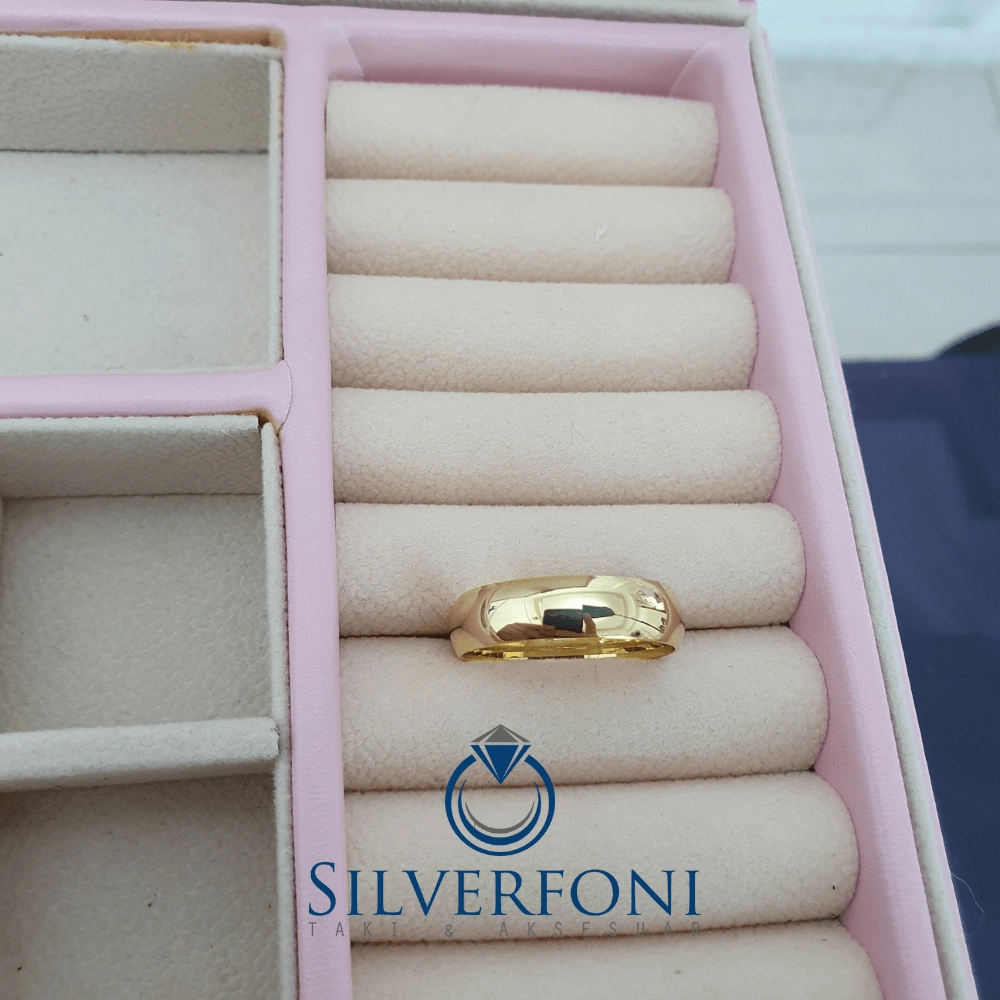 Silverfoni  Erkek 6mm Bombe Klasik Gümüş Alyans