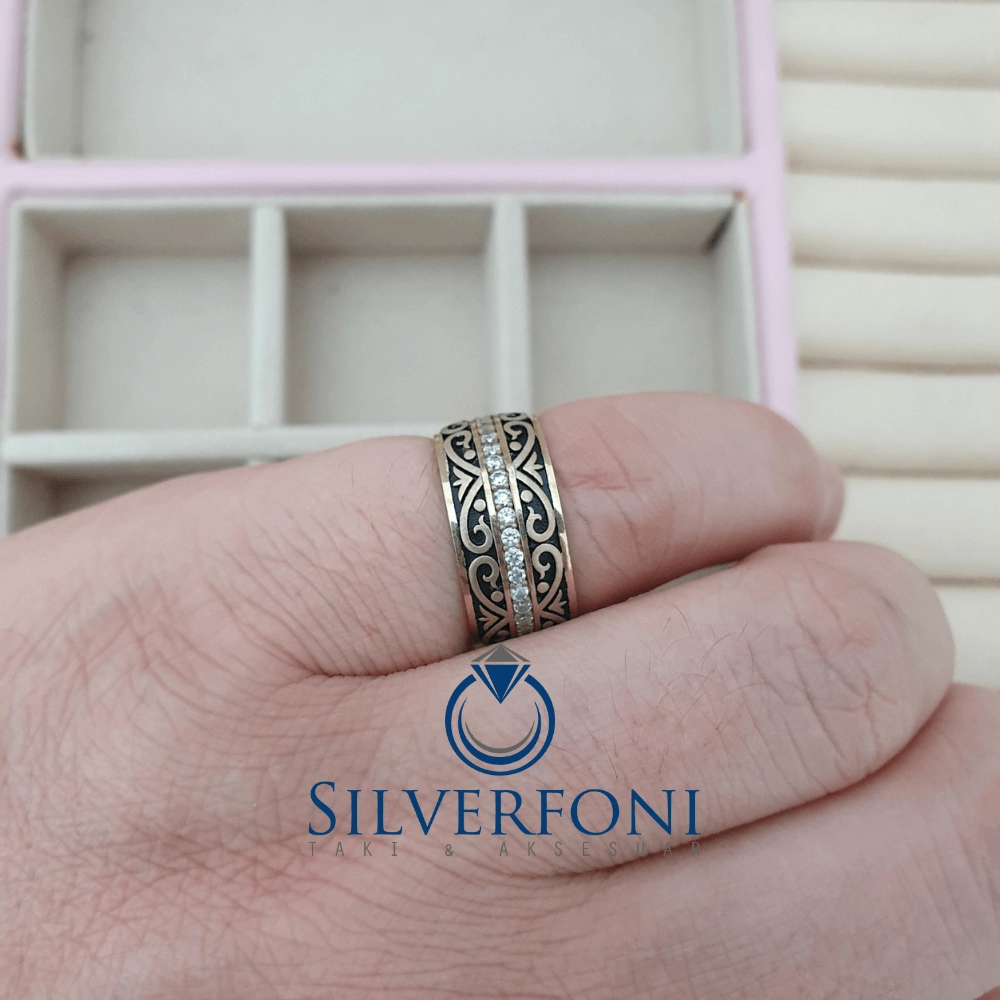 Silverfoni  Sultan Modeli Kadın Taşlı Alyans