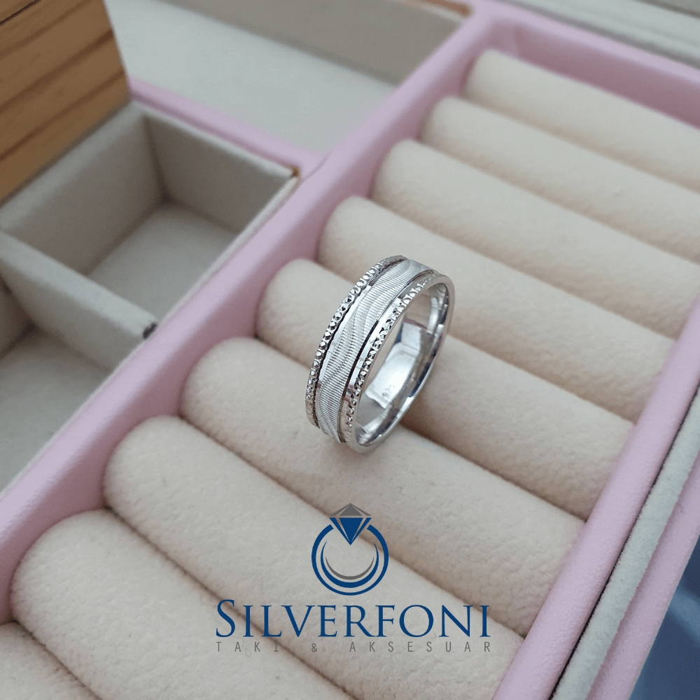 Bayan 6mm Örgü Modern Alyans - Silverfoni