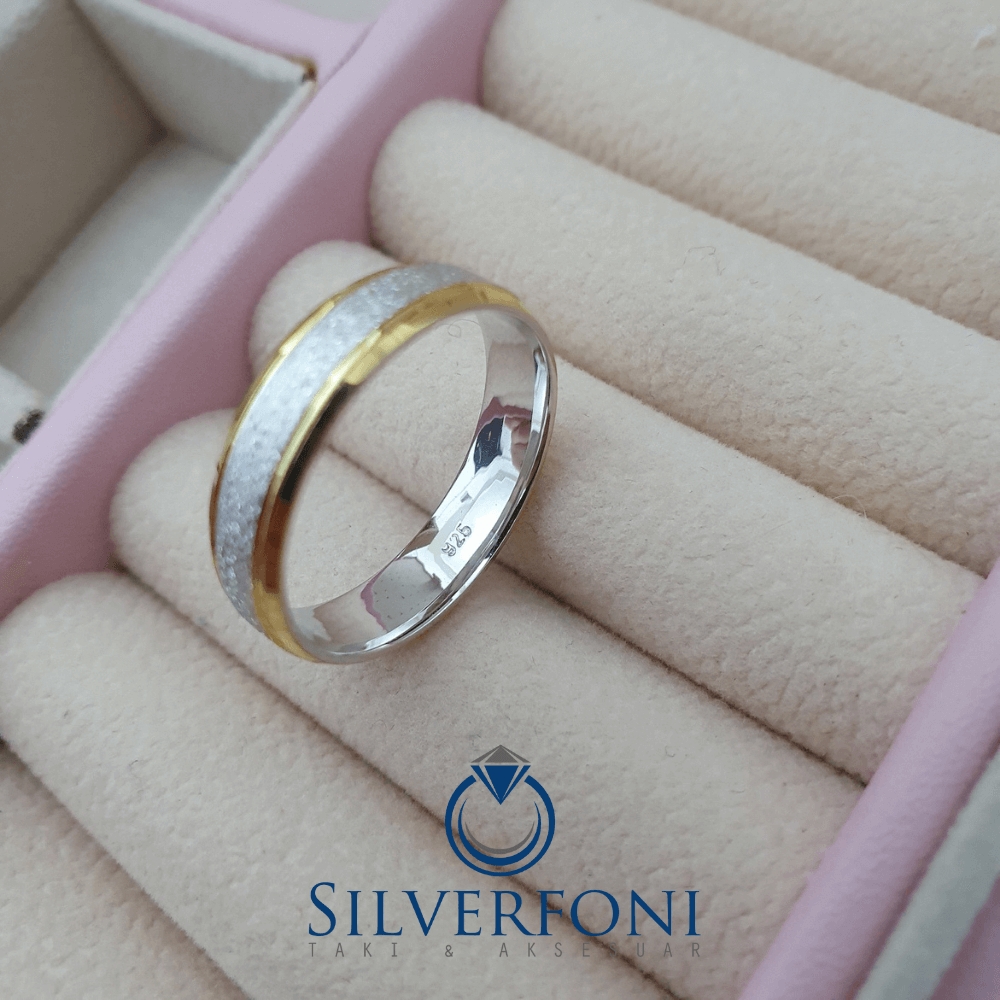 Bayan Küt Kesim Sarı Şerit Model Alyans - Silverfoni