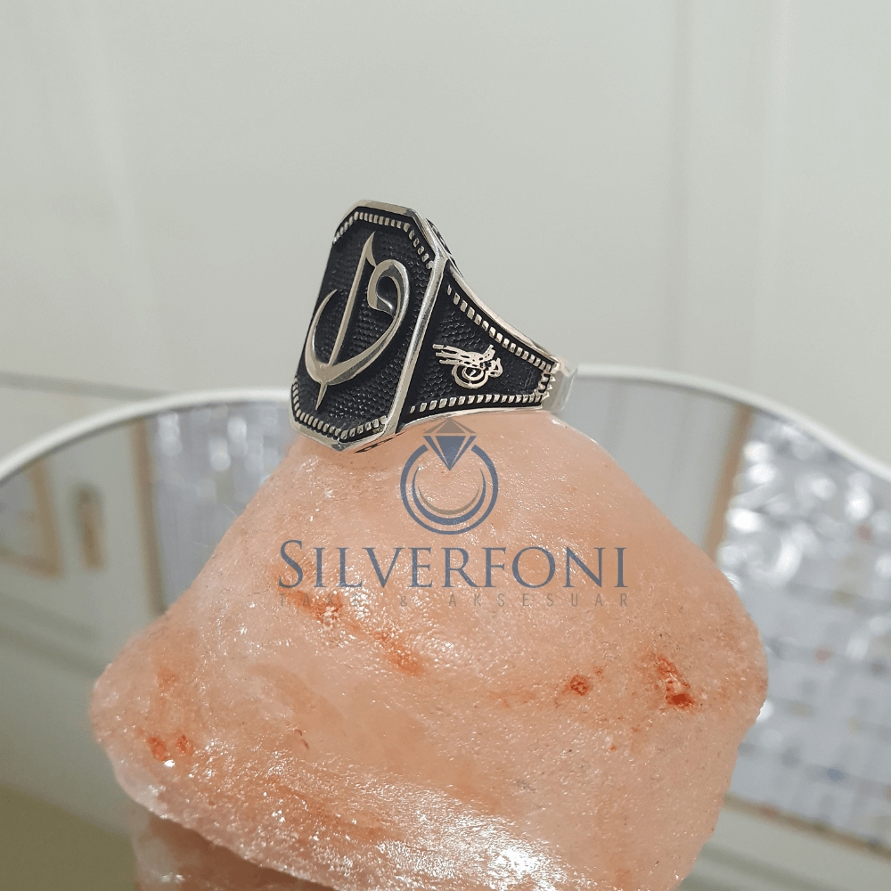 silverfoni 925 ayar Vav Elif erkek yüzük