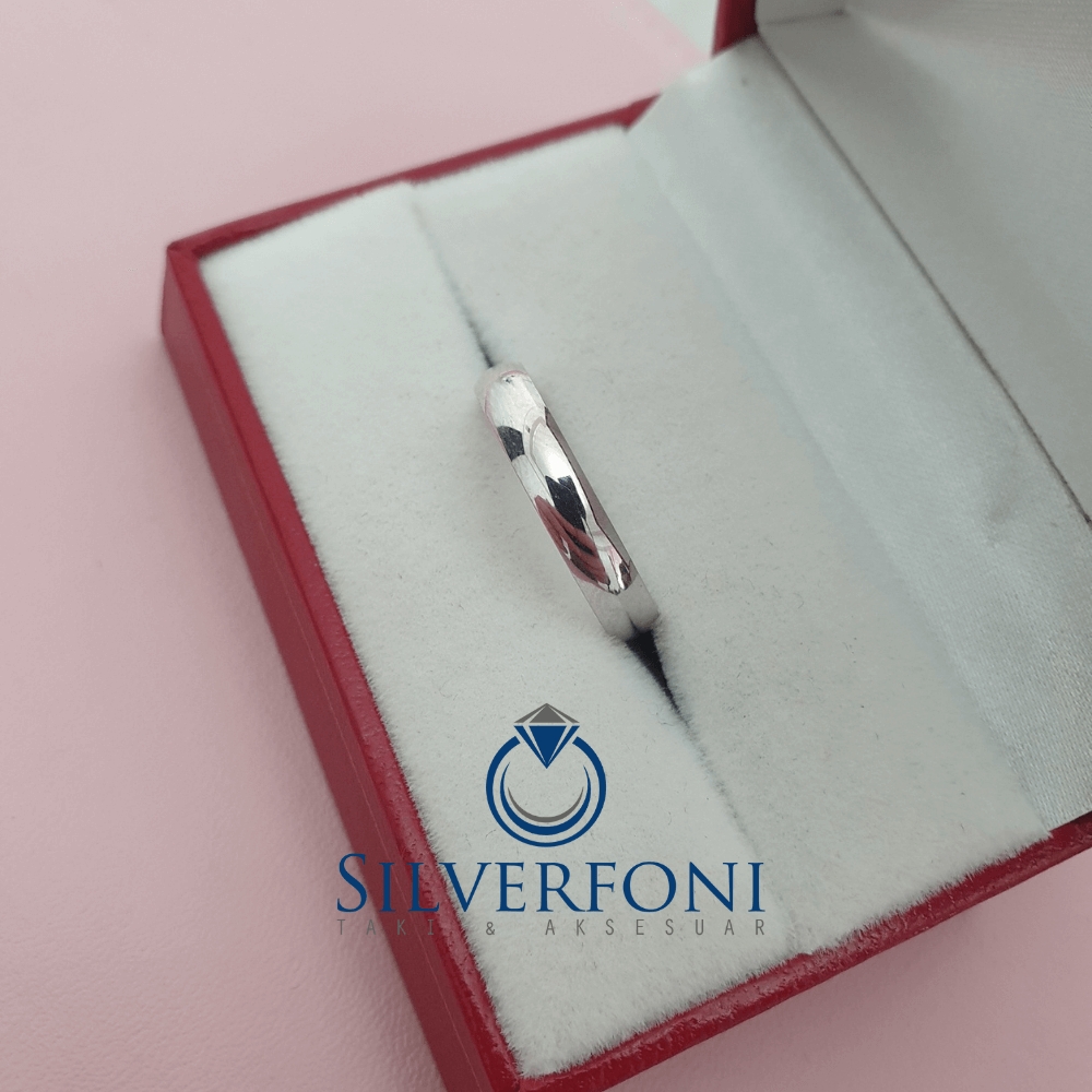 Silverfoni  Erkek Klasik Alyans 4 mm Gümüş