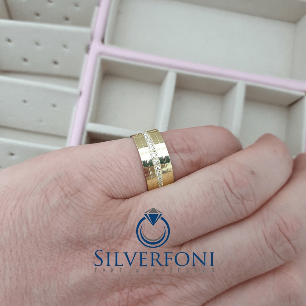 Silverfoni Safir Taşlı Bayan Alyans
