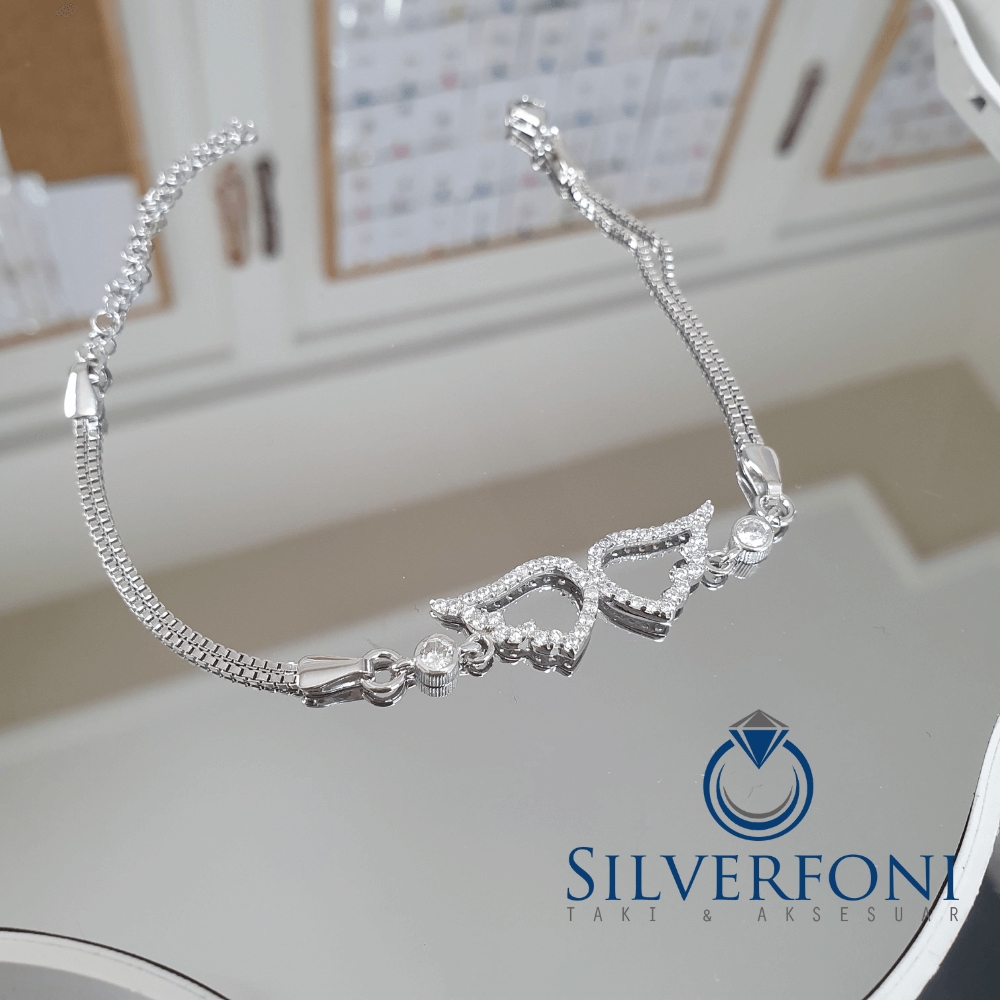 Silverfoni 925 Ayar Gümüş Kanat Silver  Bileklik