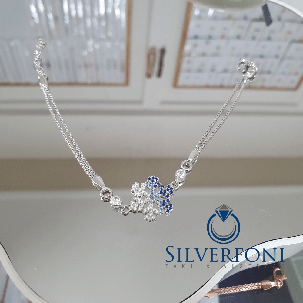 Silverfoni 925 Ayar Gümüş Kartanesi  Bileklik