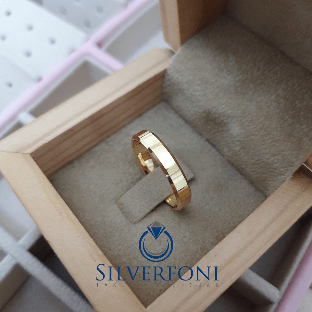 Silverfoni  Erkek 4mm Küt Kesim Klasik Gümüş Alyans