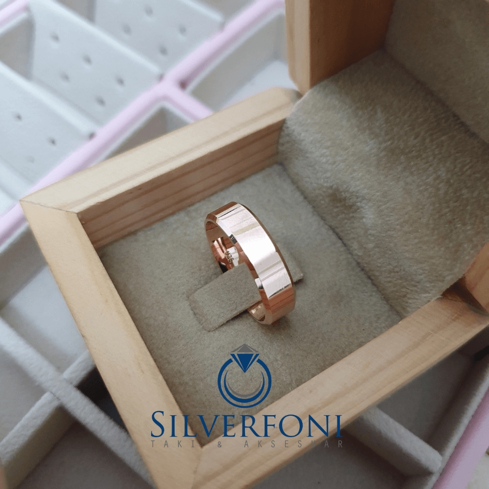 Silverfoni  Erkek 6mm Küt Kesim Klasik Gümüş Alyans