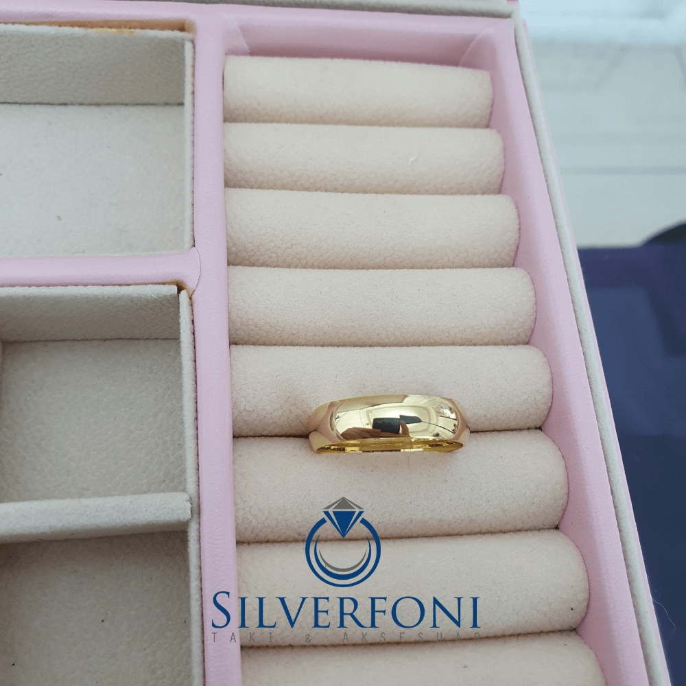 Silverfoni  Erkek 6mm Bombe Klasik Gümüş Alyans