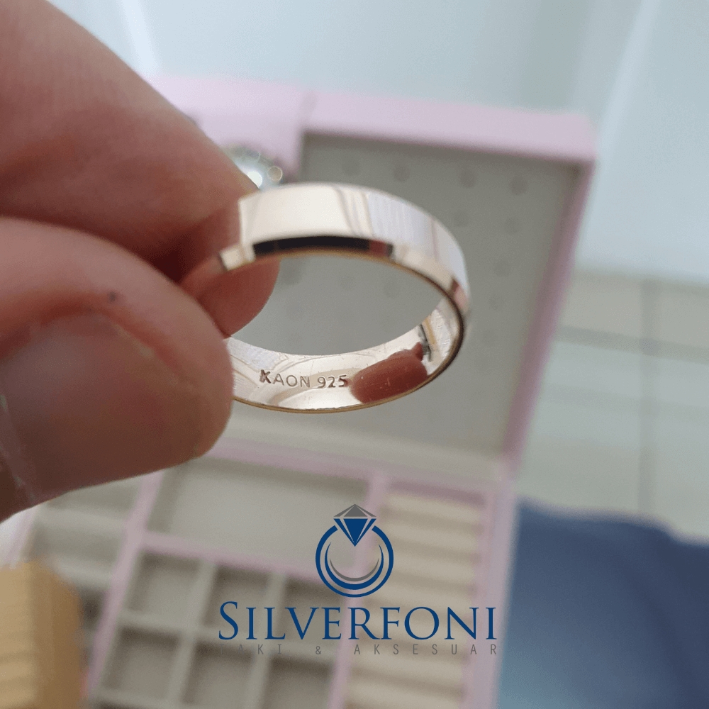 Silverfoni  Erkek 5mm Küt Kesim Klasik Gümüş Alyans