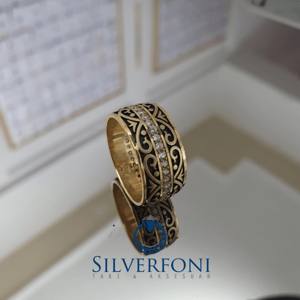 Silverfoni  Sultan Modeli Kadın Taşlı Alyans