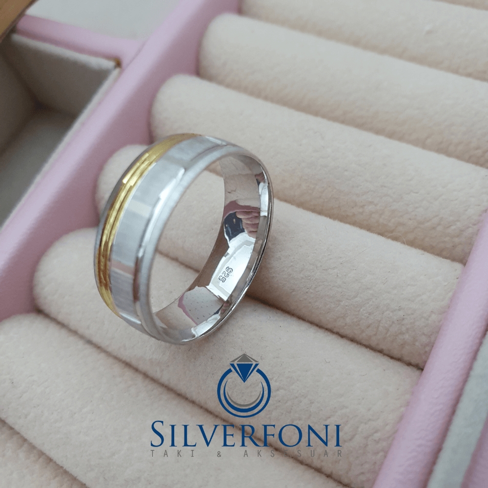 Bay Kare Sarı Model Alyans - Silverfoni