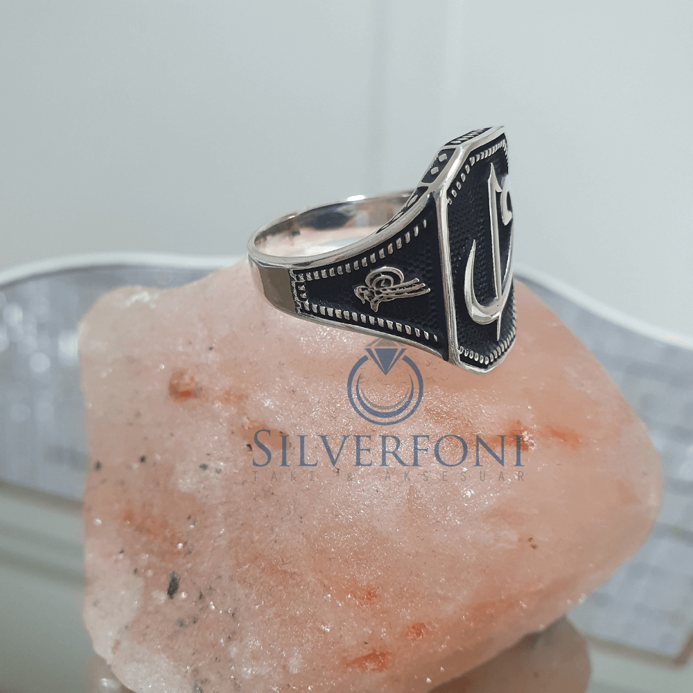 silverfoni 925 ayar Vav Elif erkek yüzük